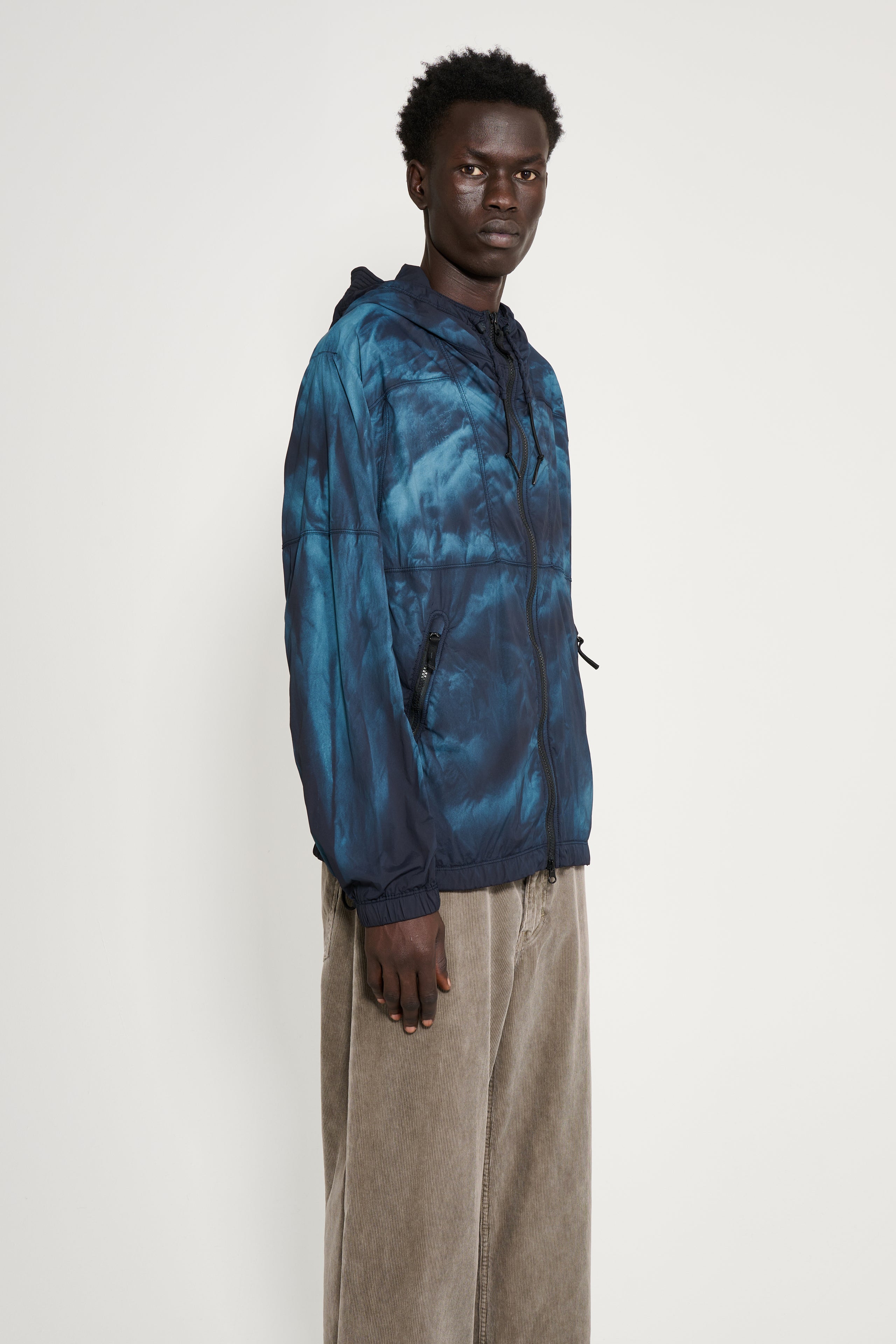 Stone Island Bleached Hooded Jacket Blue / Black