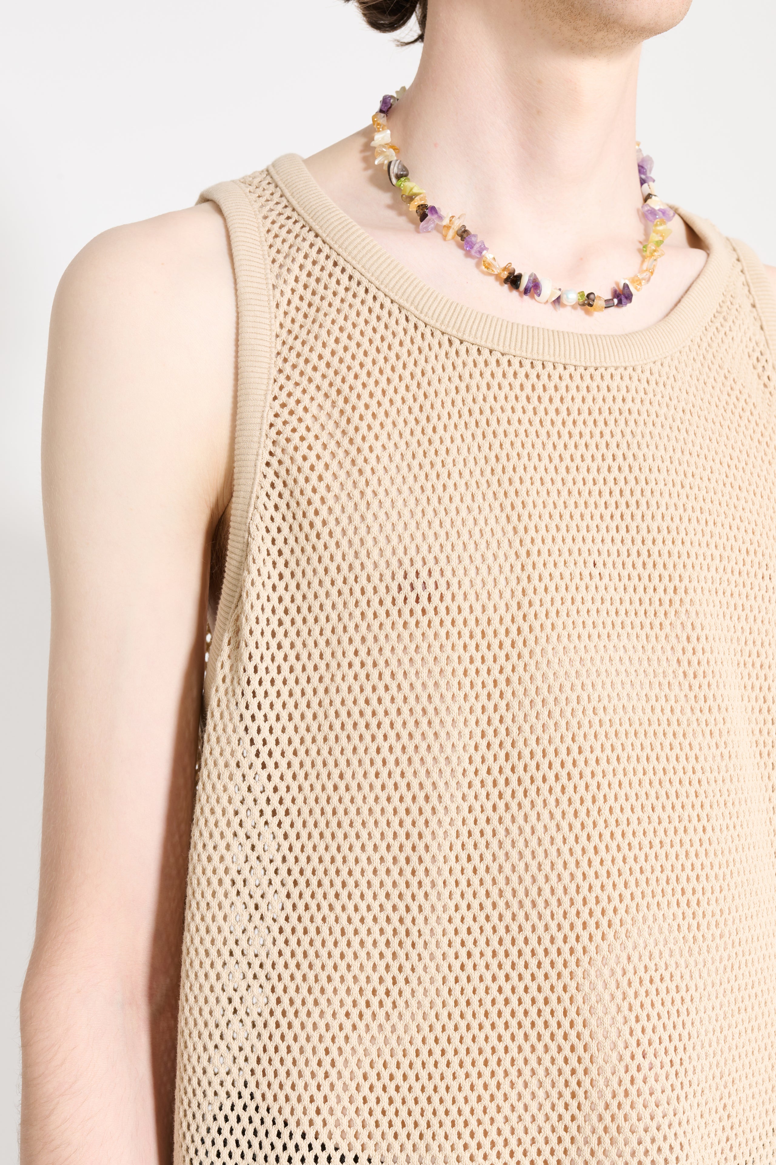 Stüssy Cotton Big Mesh Tank Natural