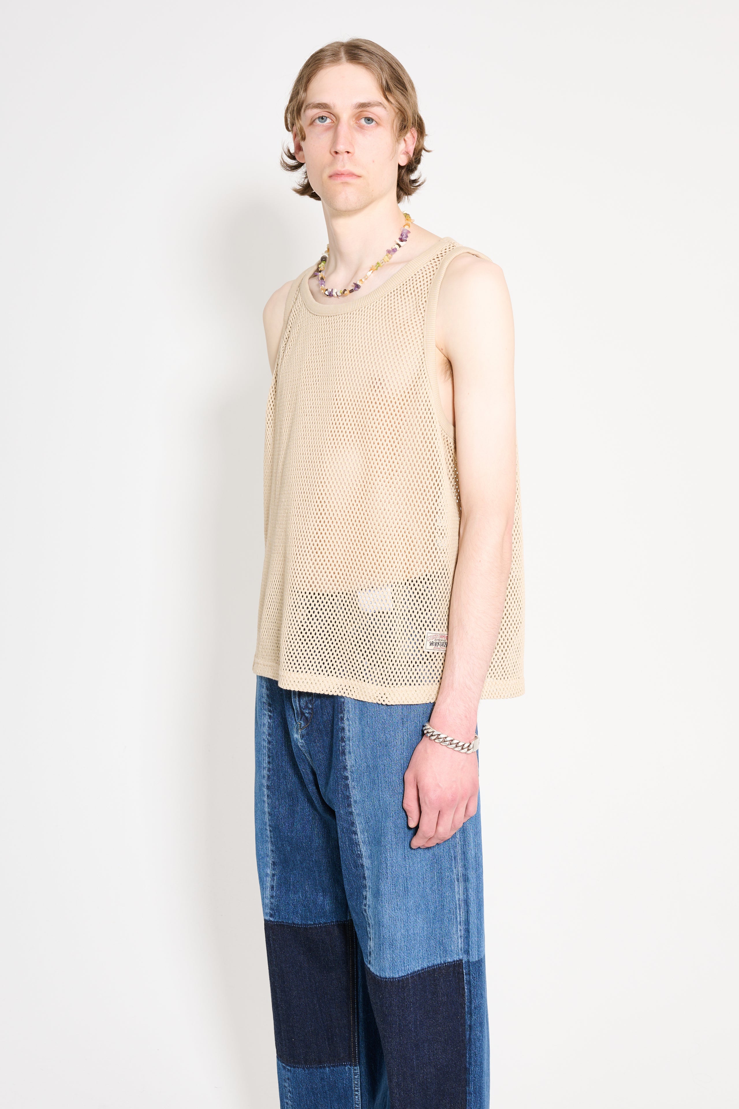 Stüssy Cotton Big Mesh Tank Natural