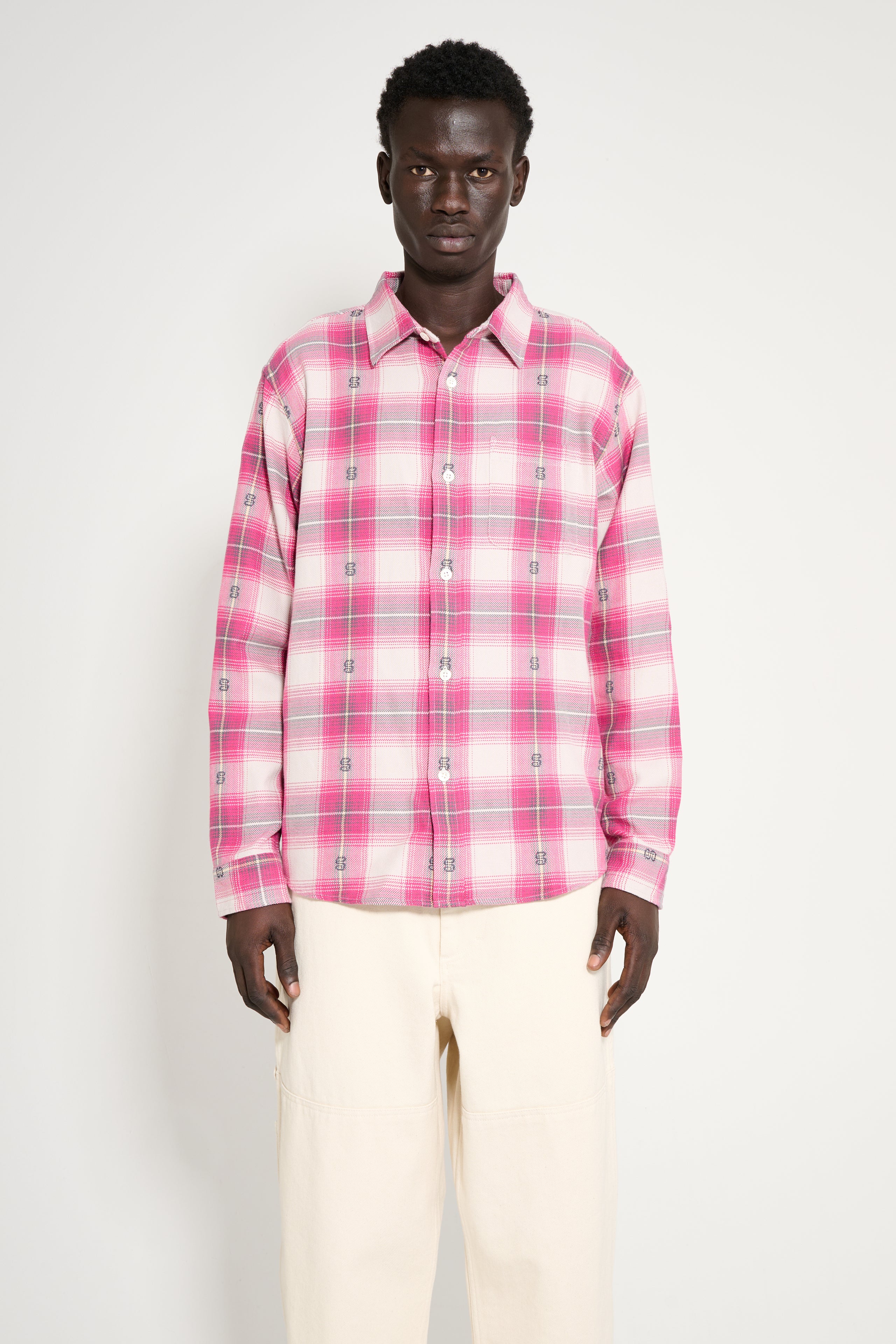 Stüssy Motif Plaid Shirt Pink