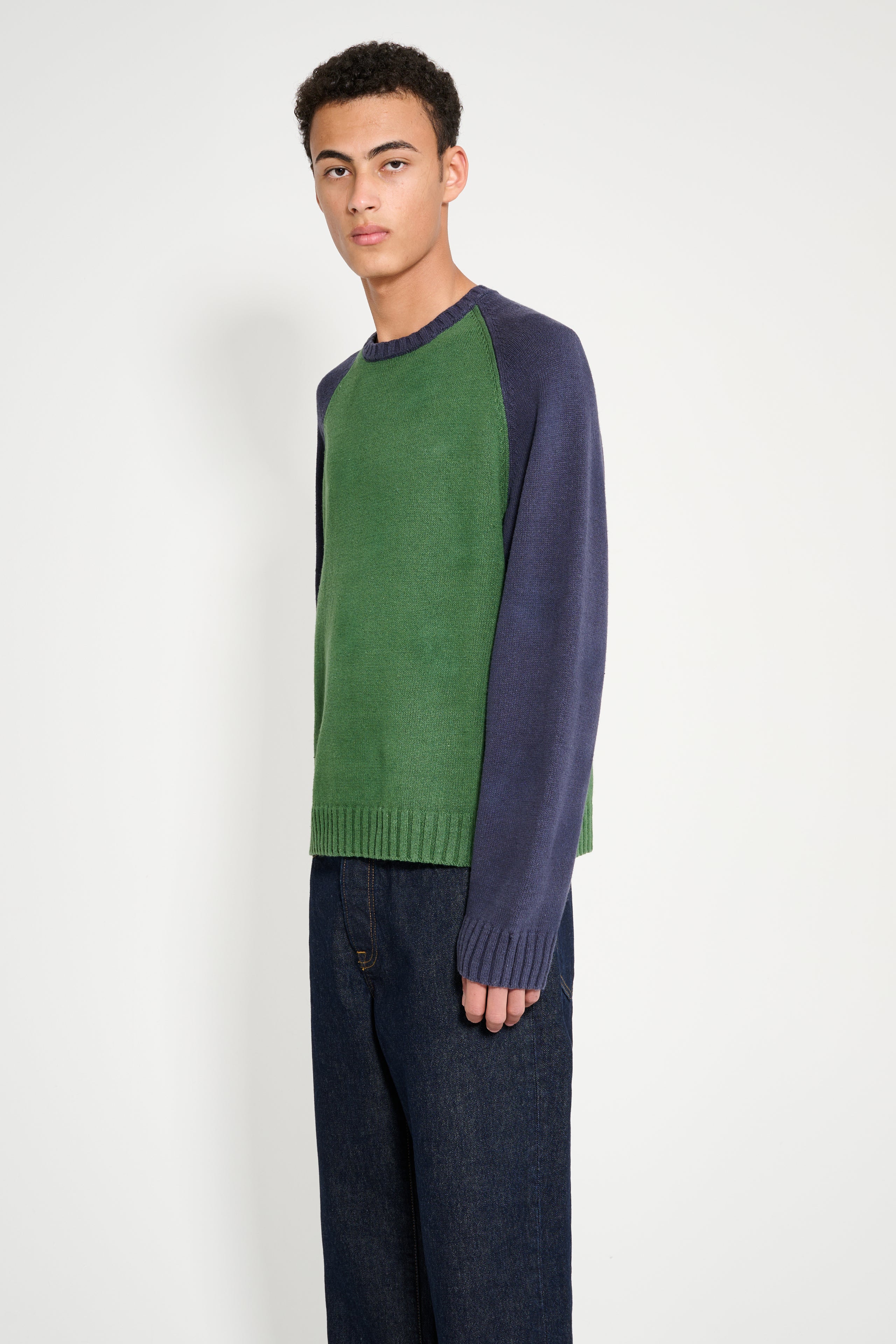 Stüssy Color Blocked Raglan Crew Green