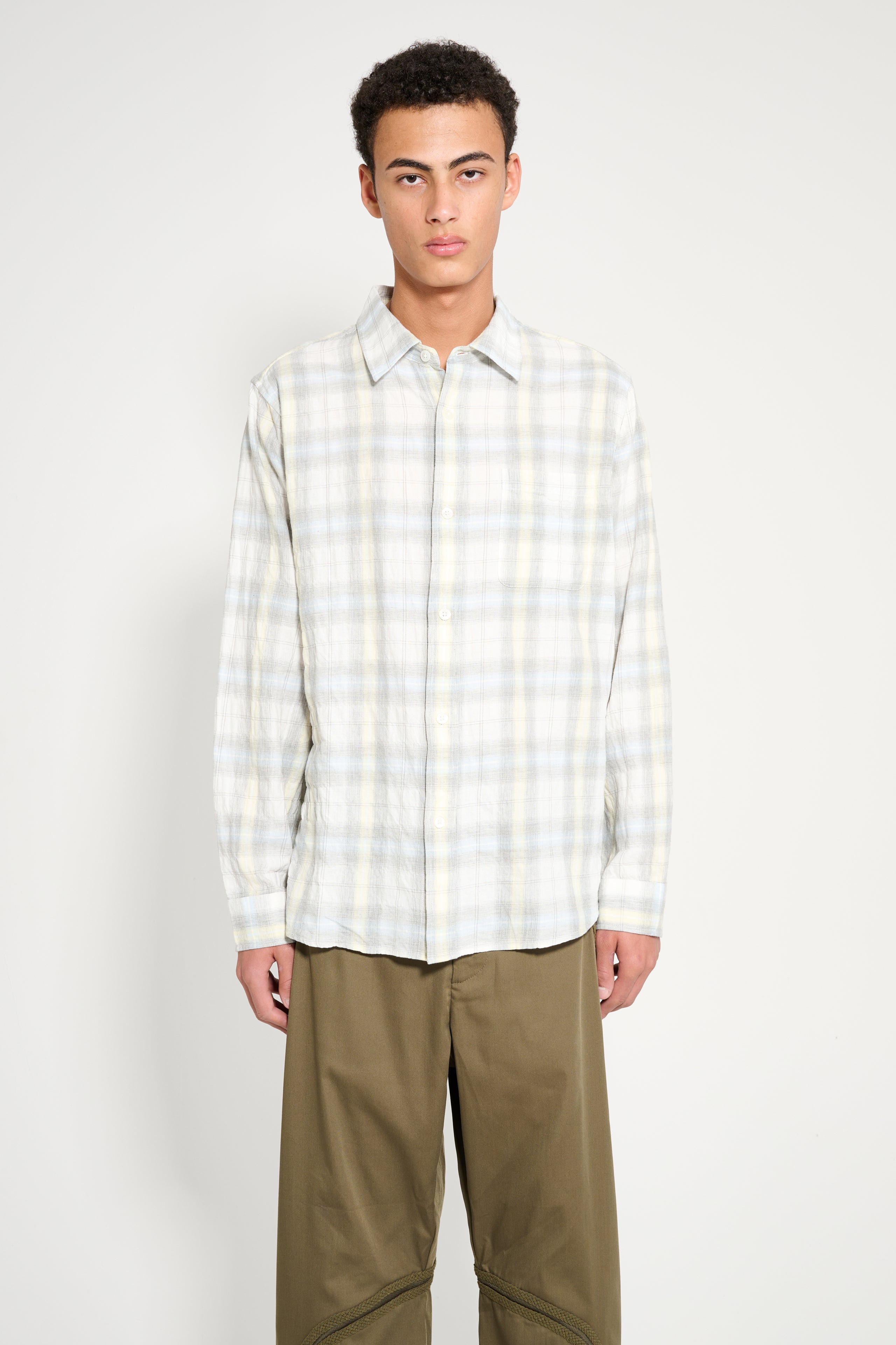 Stüssy Beach Plaid Shirt Off White