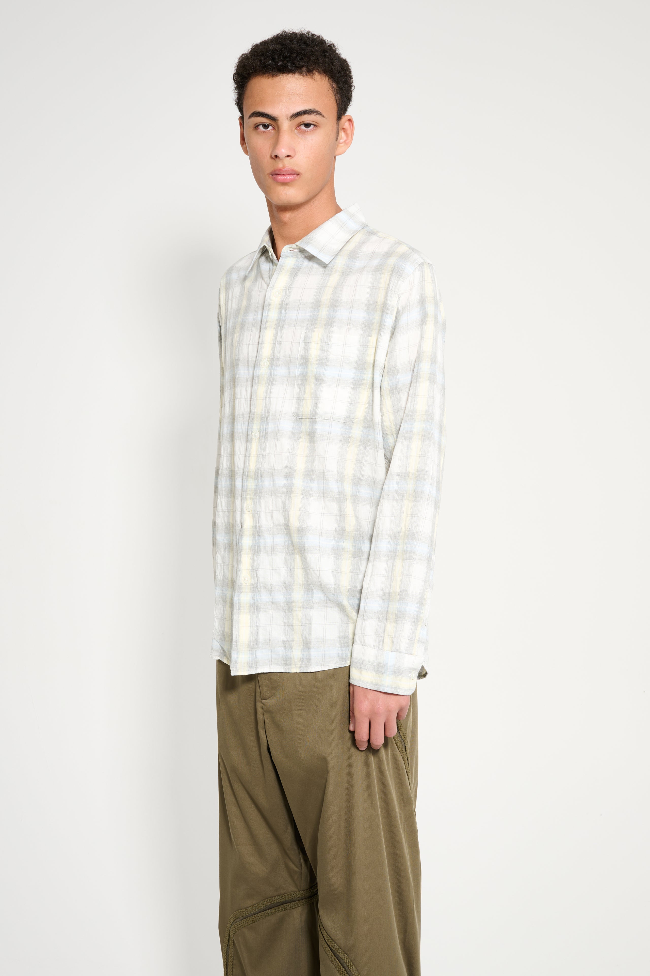 Stüssy Beach Plaid Shirt Off White