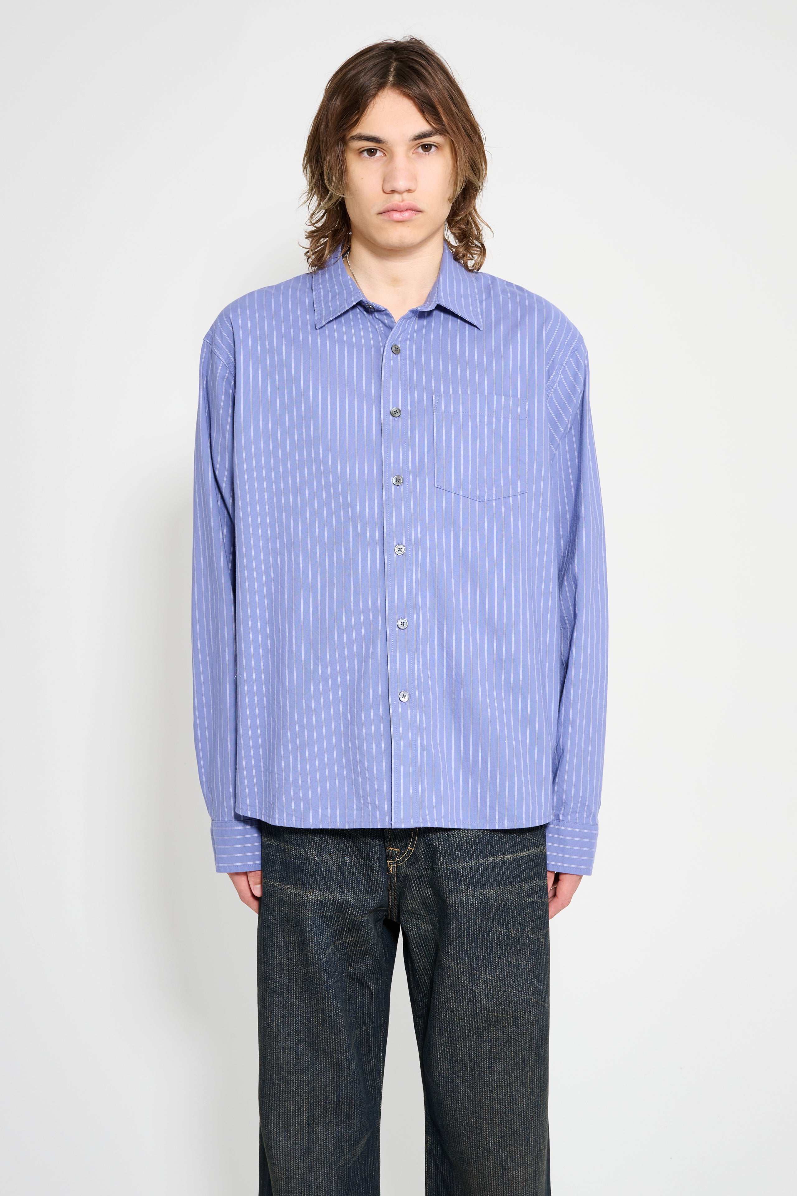 Stüssy Oxford LS Shirt Blue Stripe