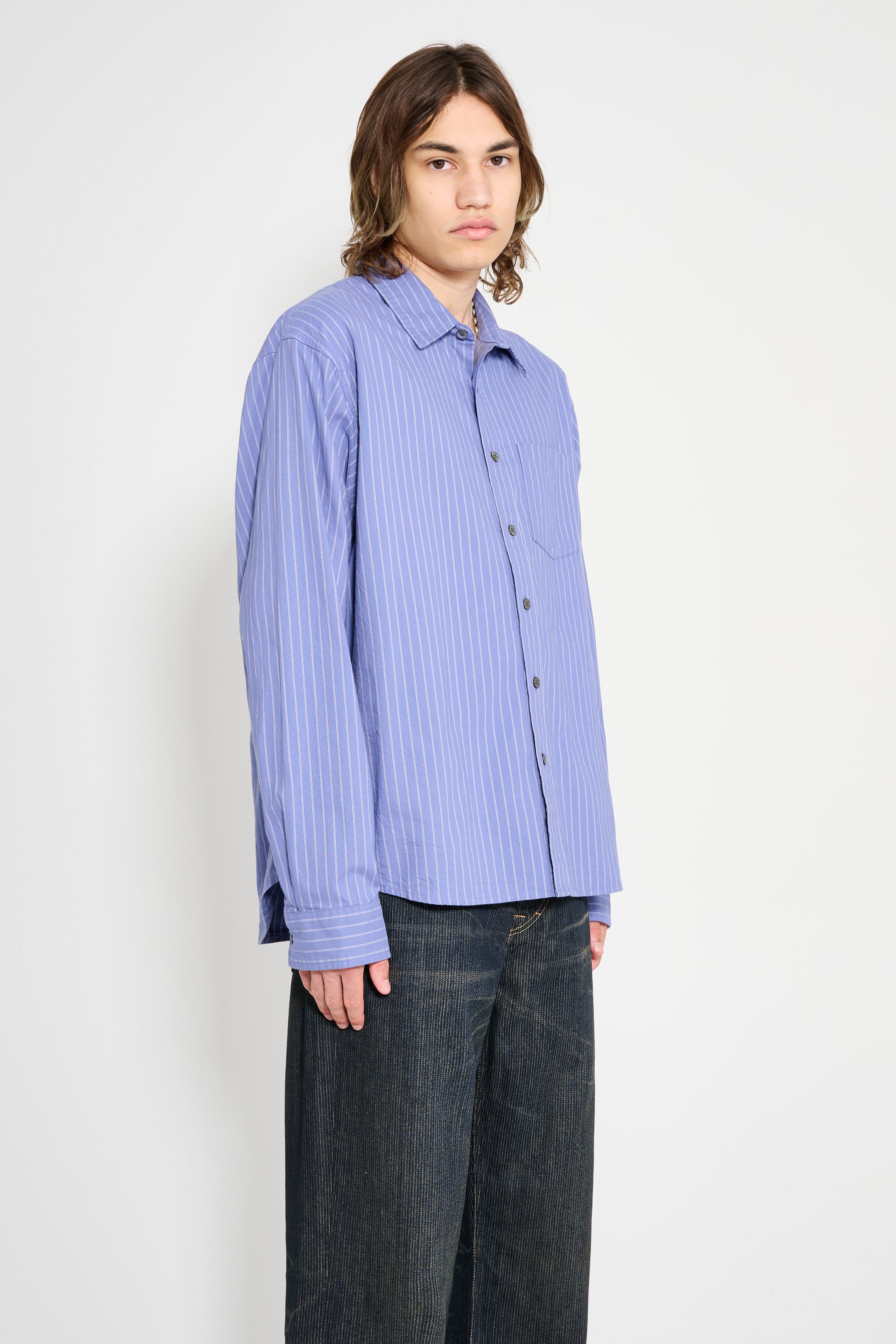 Stüssy Oxford LS Shirt Blue Stripe
