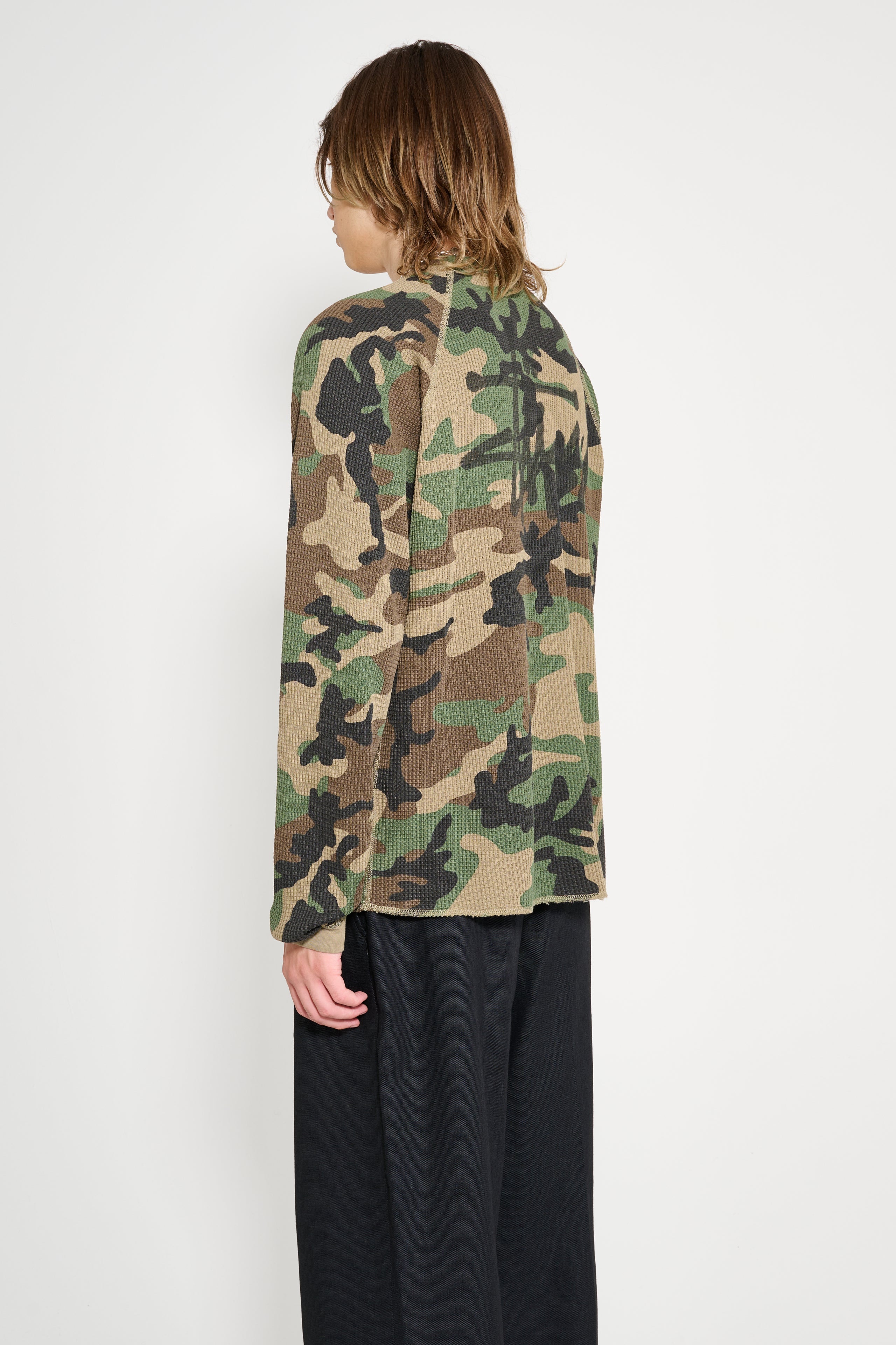 Stüssy Raglan Thermal Basics Stock Woodland Camo