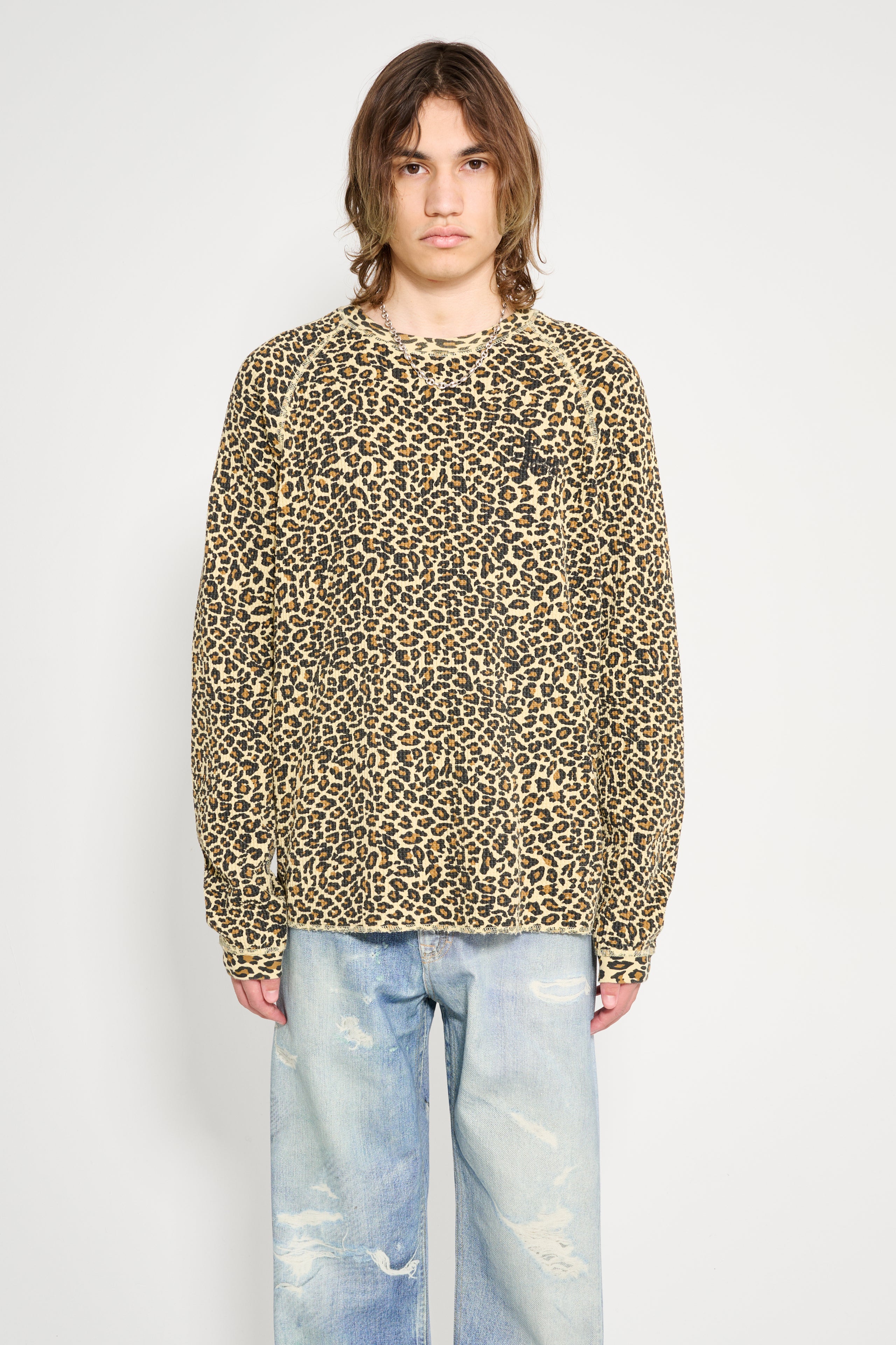 Stüssy Raglan Thermal Basic Stock Leopard