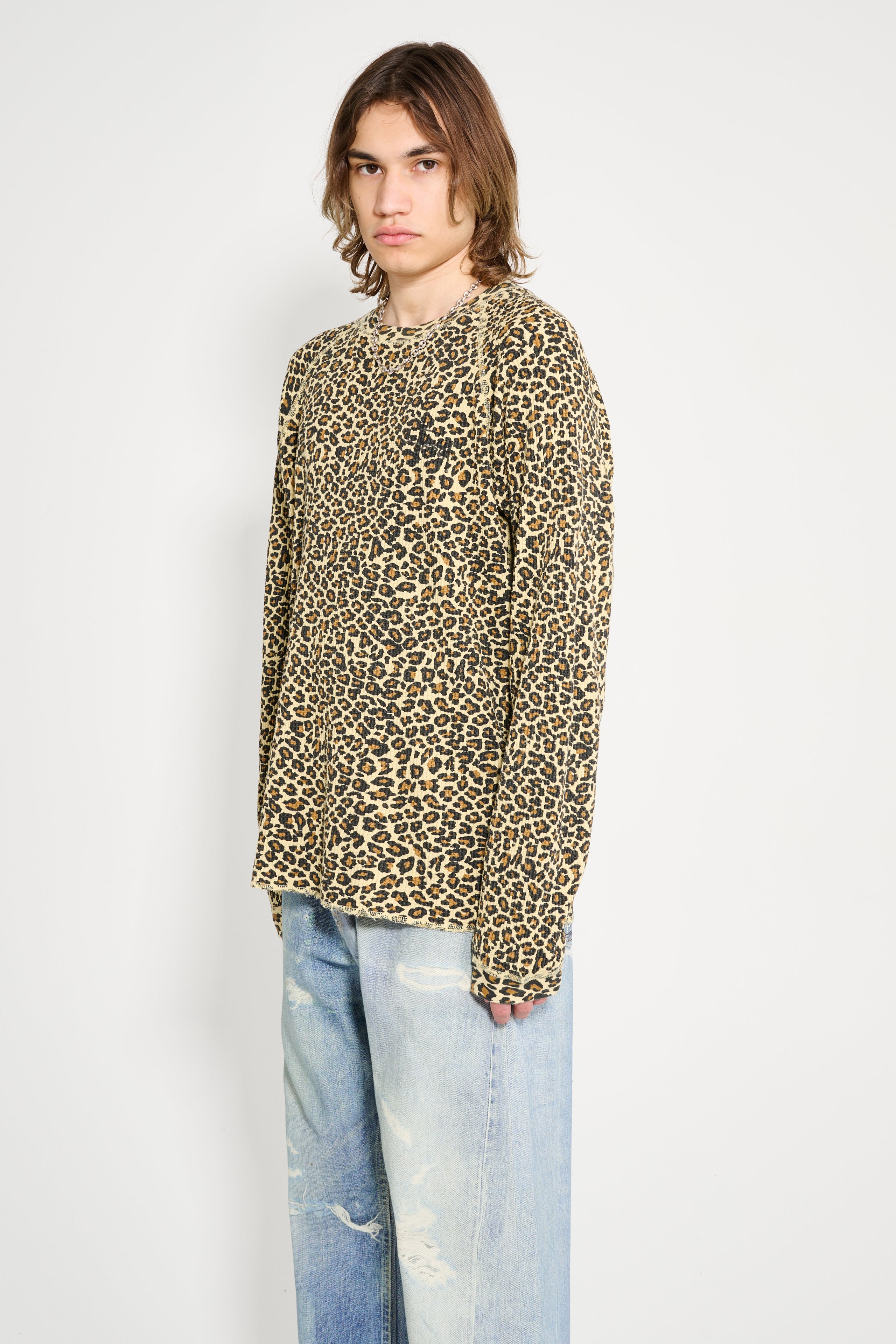 Stüssy Raglan Thermal Basic Stock Leopard
