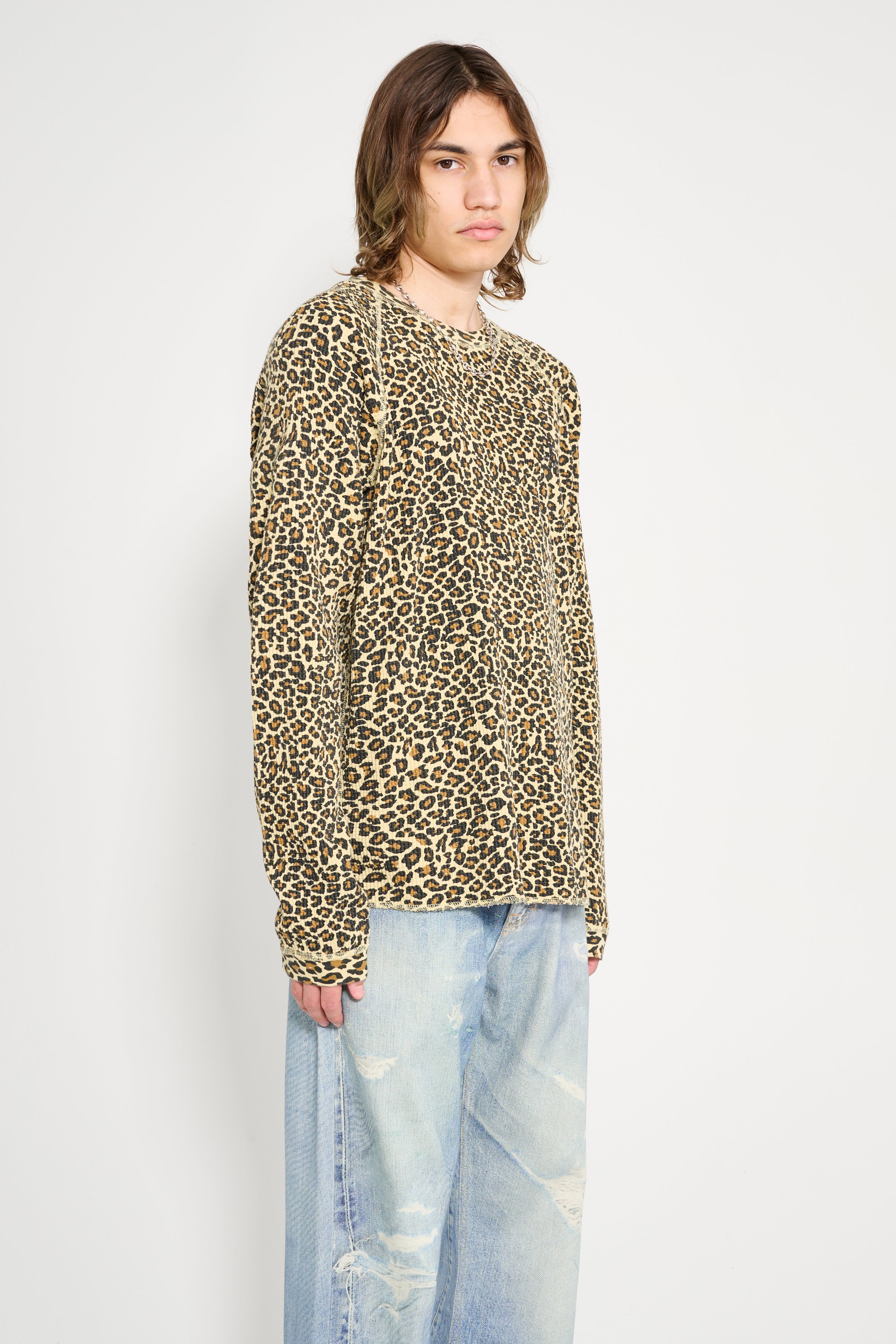 Stüssy Raglan Thermal Basic Stock Leopard