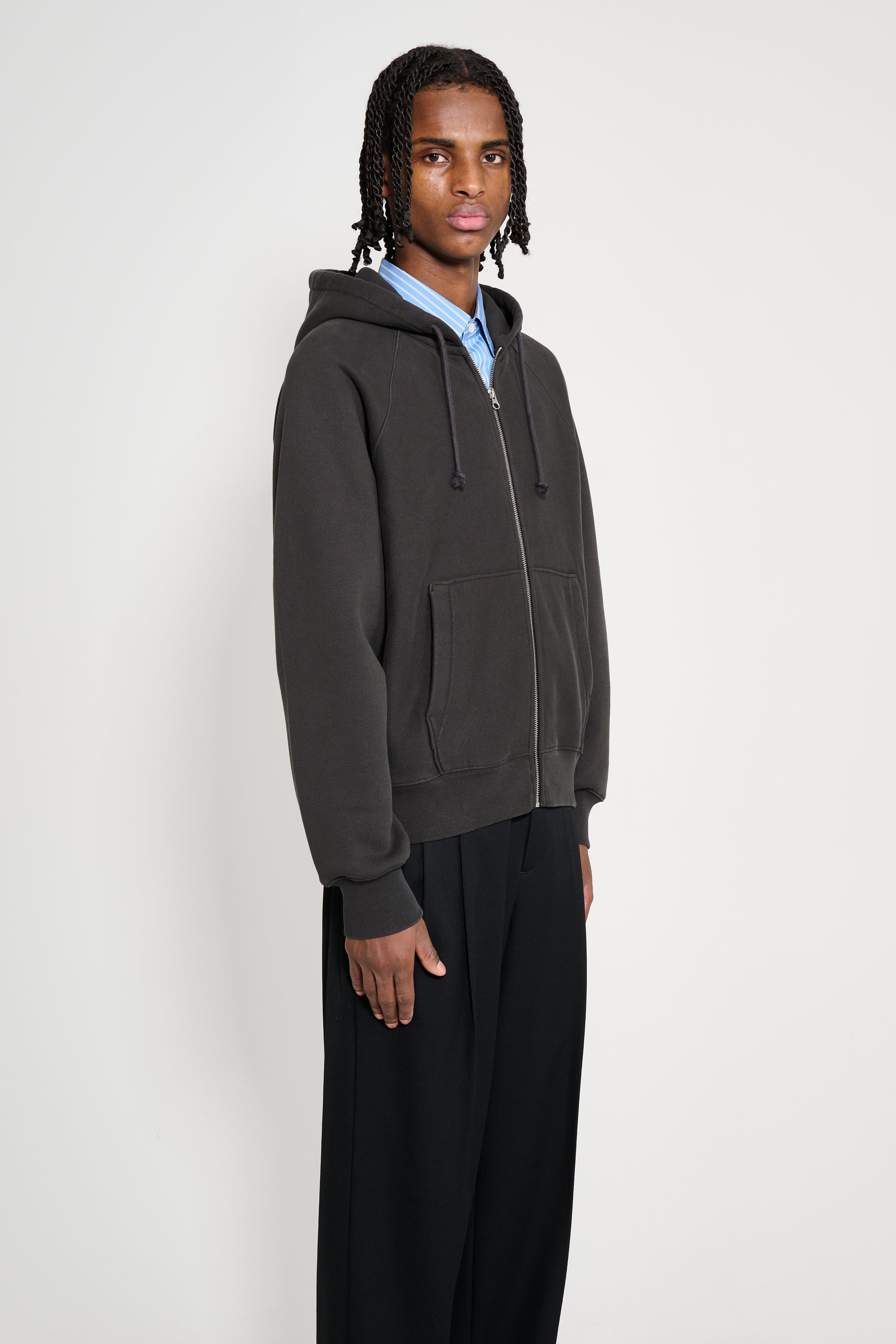 Stüssy Relaxed Zip Hoodie Washed Black