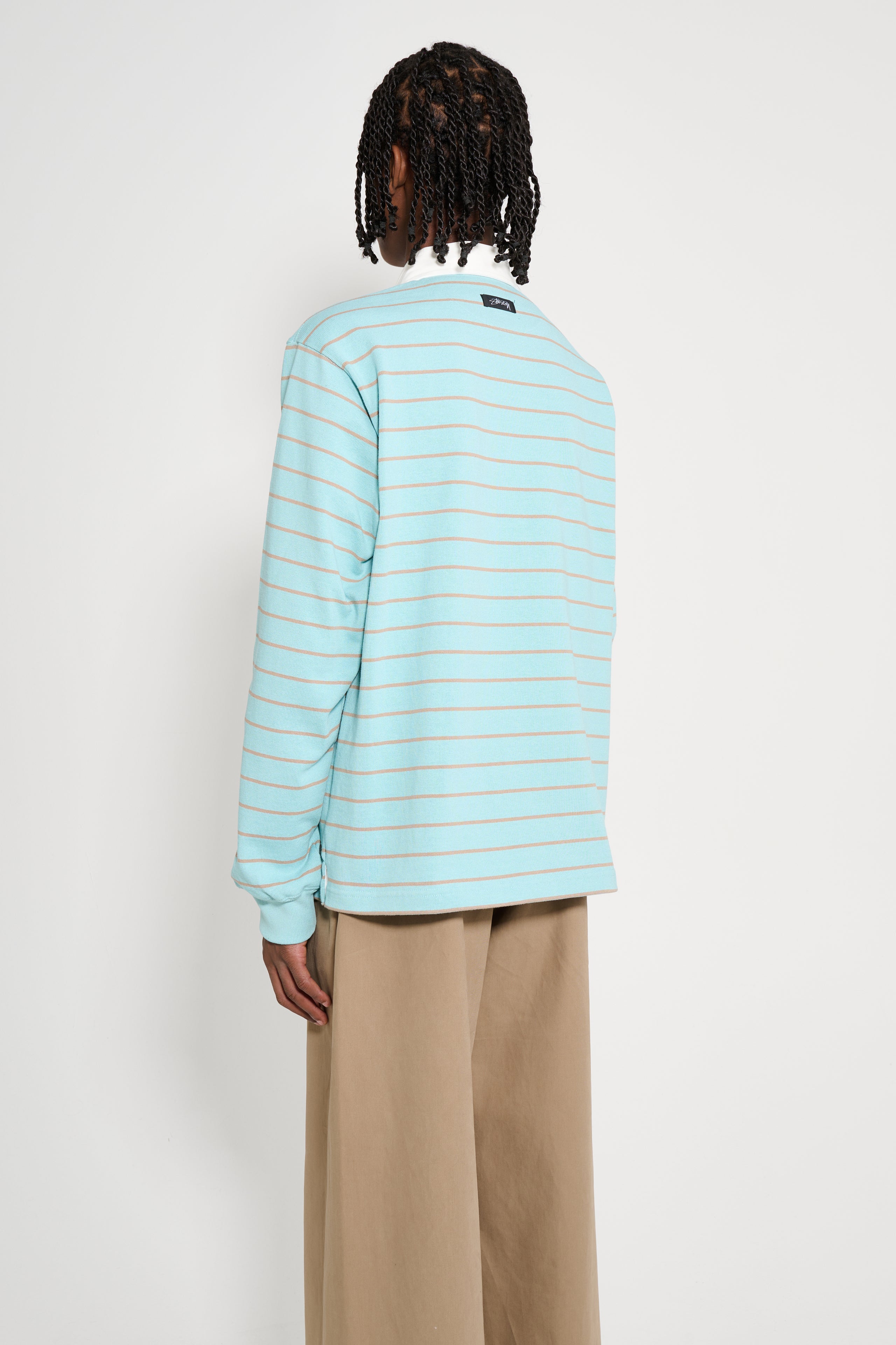 Stüssy Pin Striped Rugby Blue