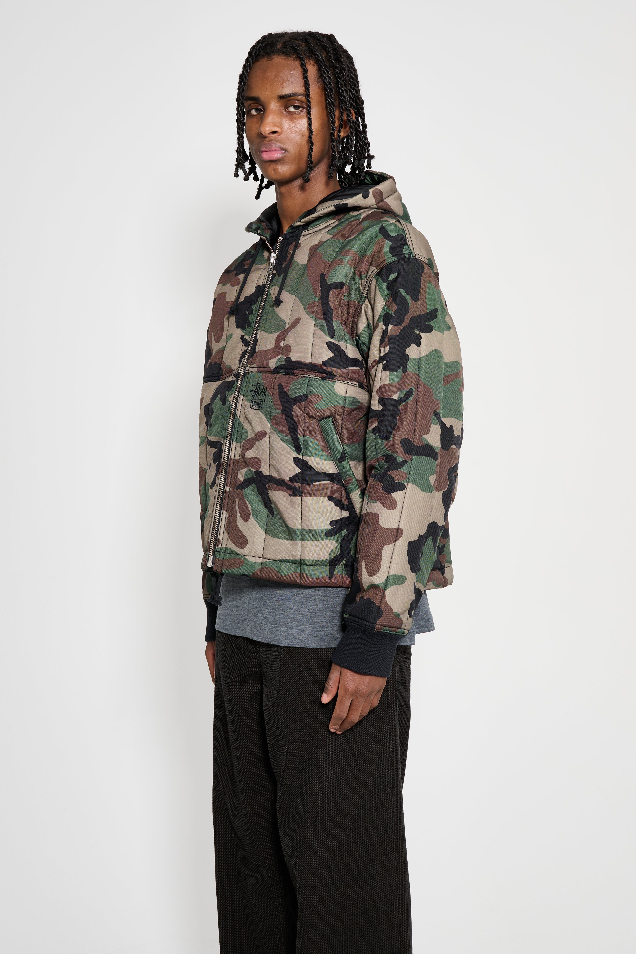 Stüssy Work Jacket Quilted Nylon Woodland Camo