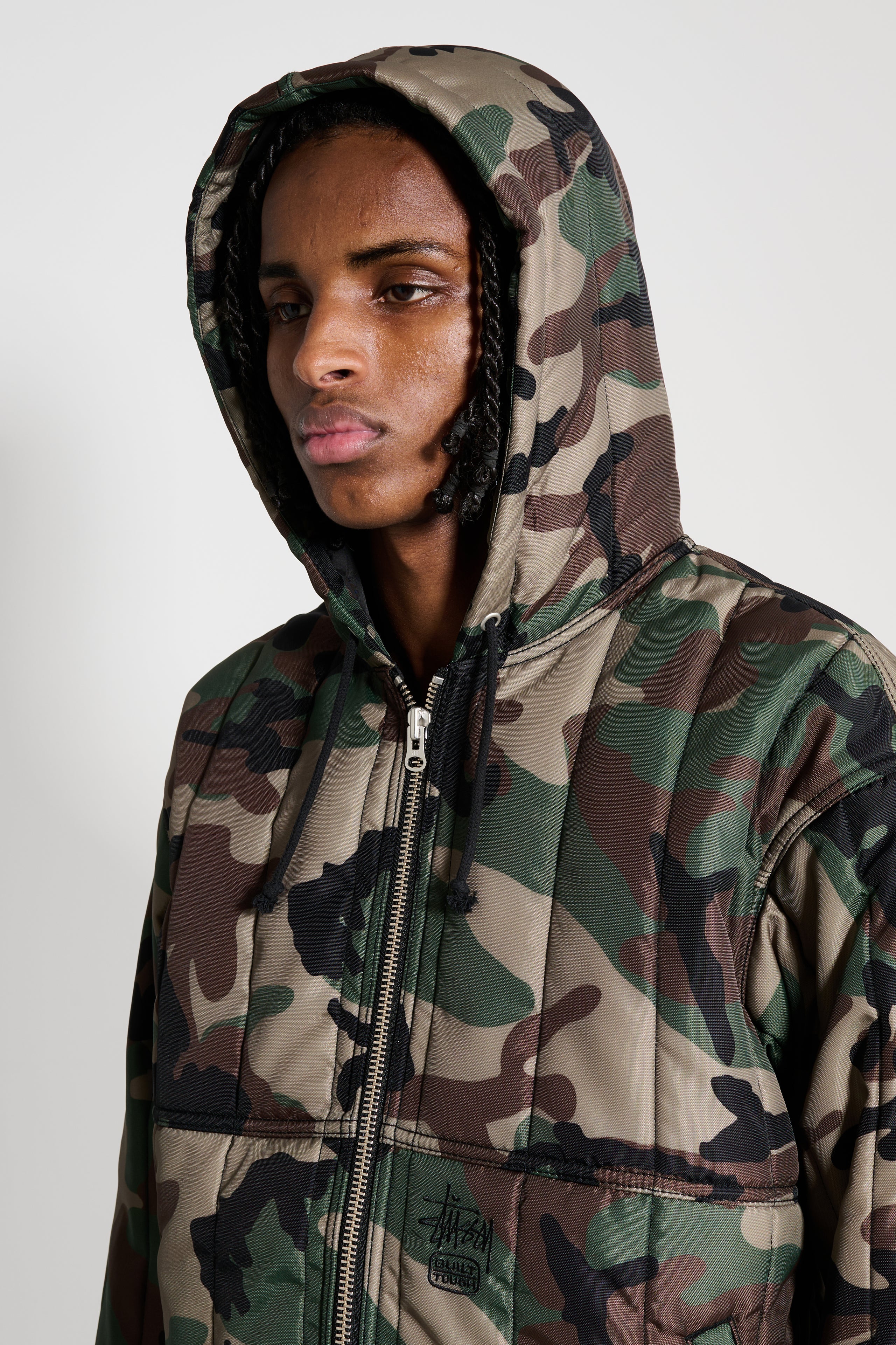 Stüssy Work Jacket Quilted Nylon Woodland Camo