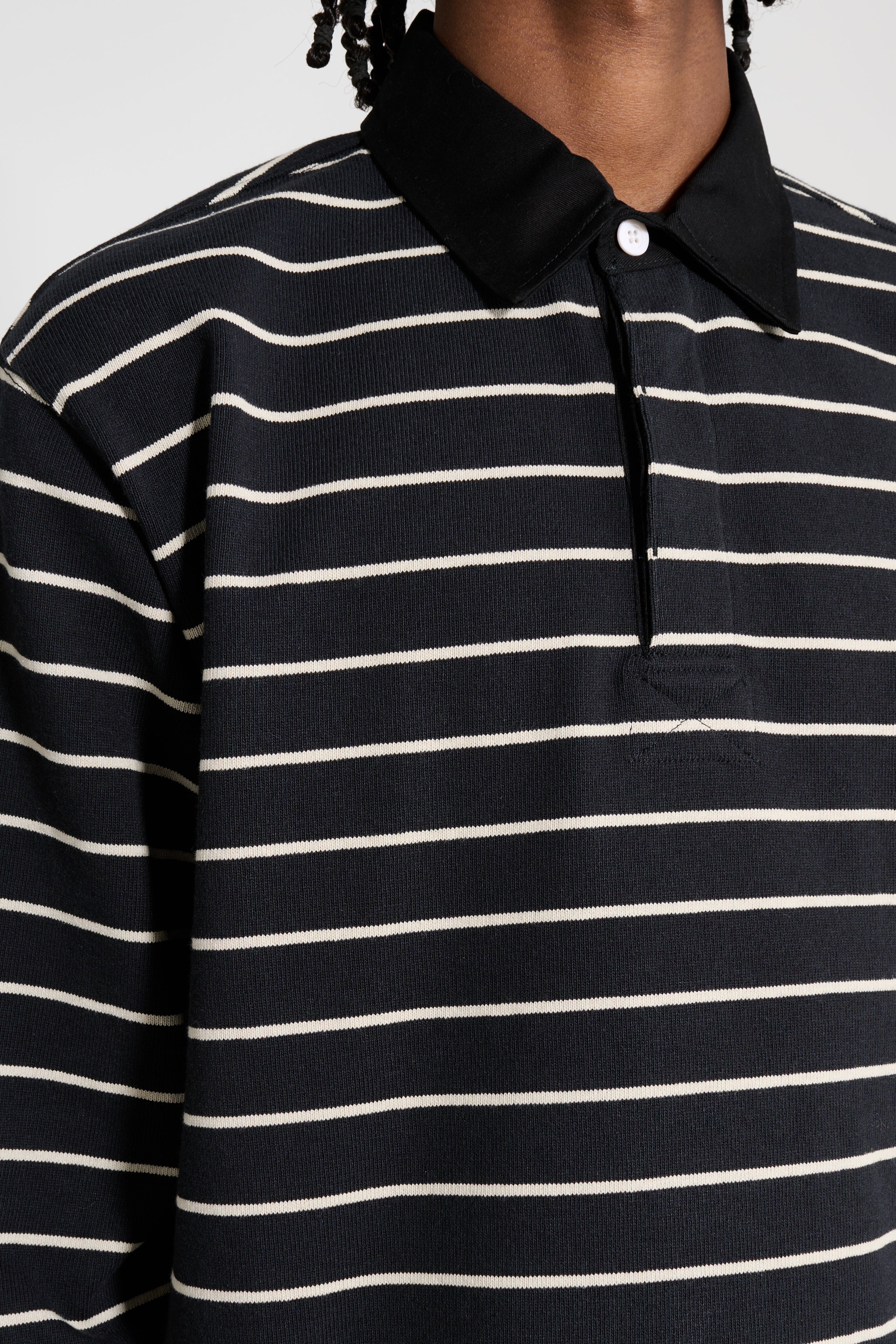 Stüssy Pin Striped Rugby Black
