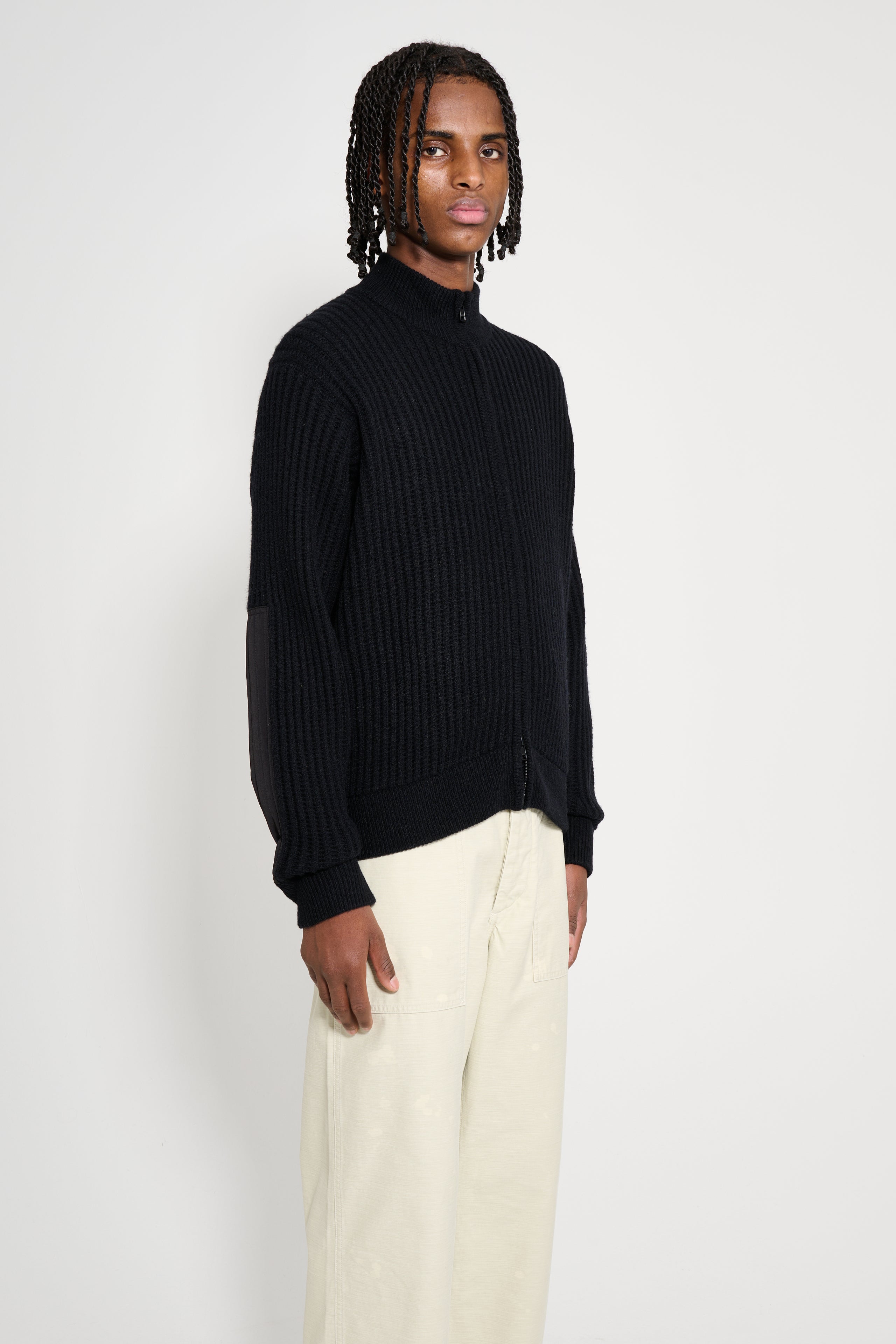 Stüssy Military Patch Zip Sweater Black