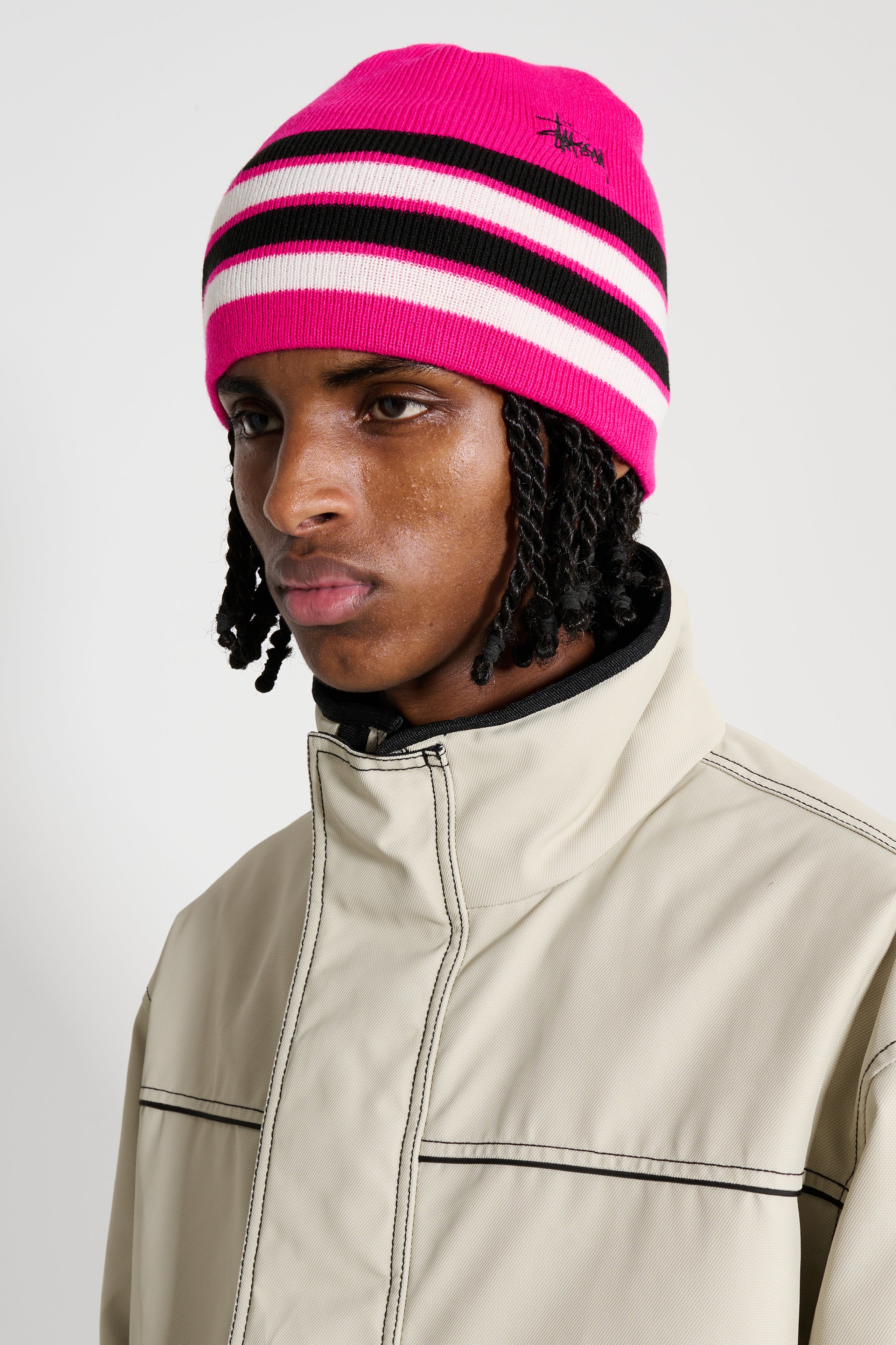 Stüssy Skullcap Basic Striped Dragonfruit