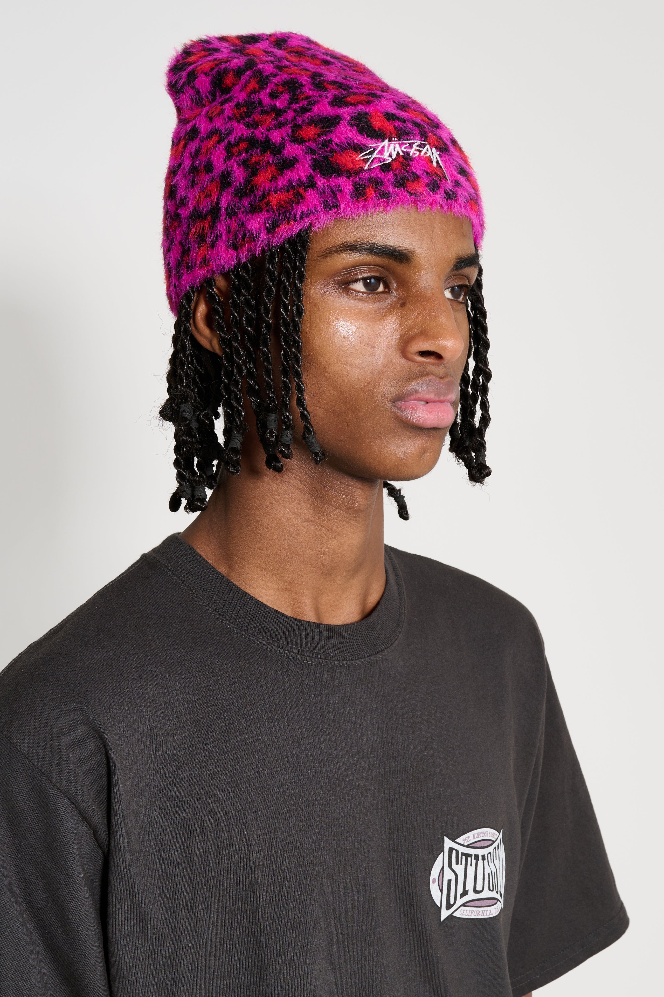Stüssy Skullcap Leopard Pattern Pink