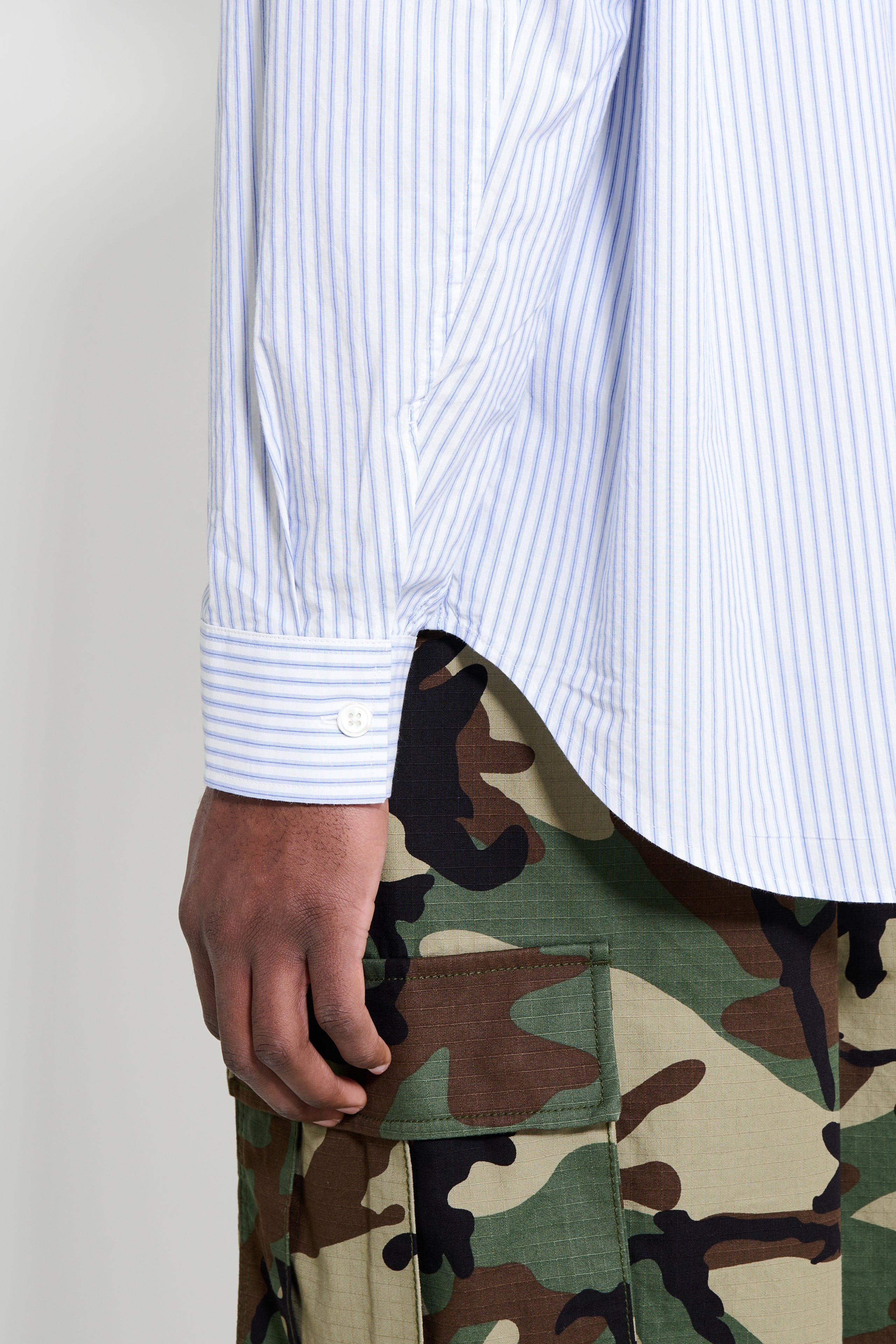 Stüssy Standard LS Shirt Logo Blue Stripe