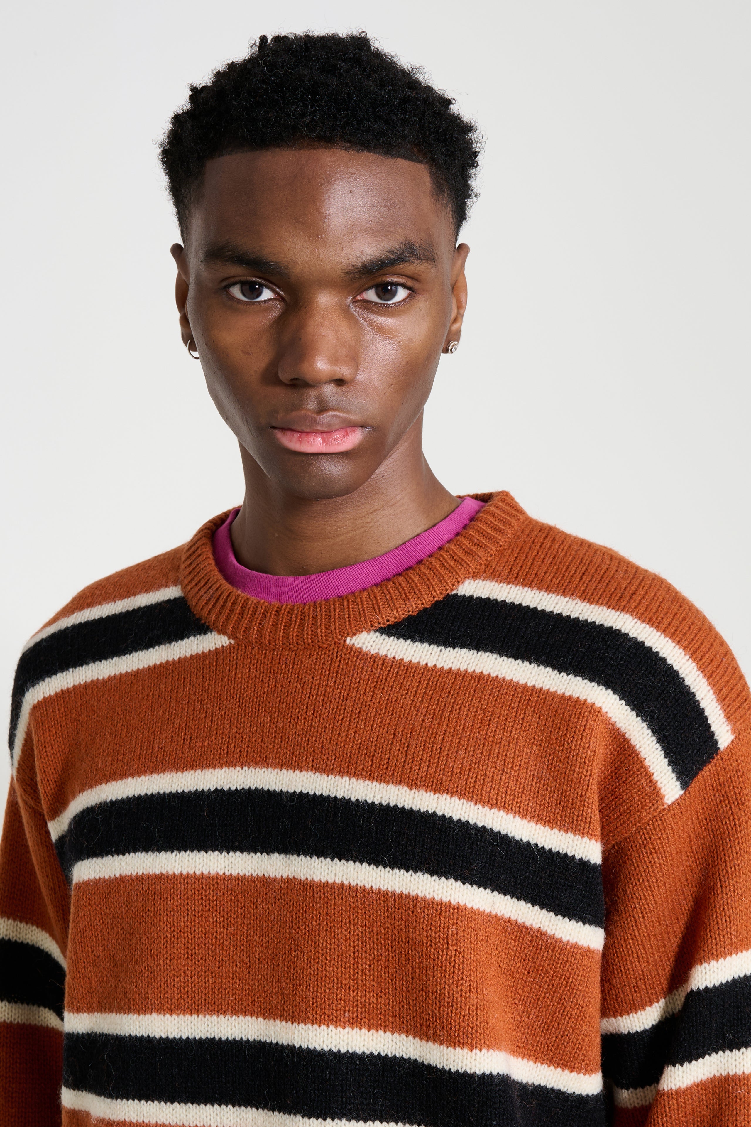 Stüssy Striped Wool Sweater Umber
