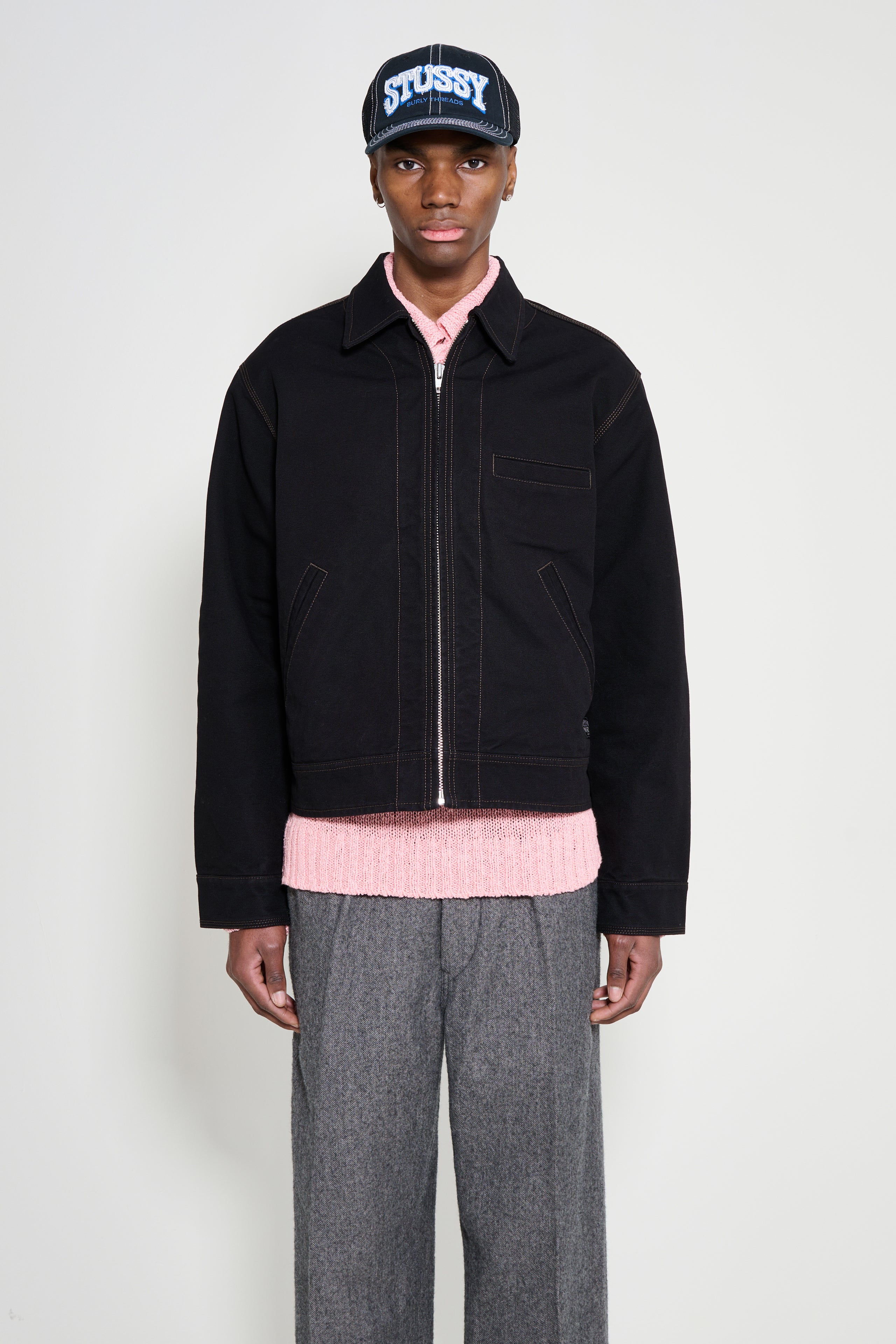 Stüssy Work Jacket Collared Black