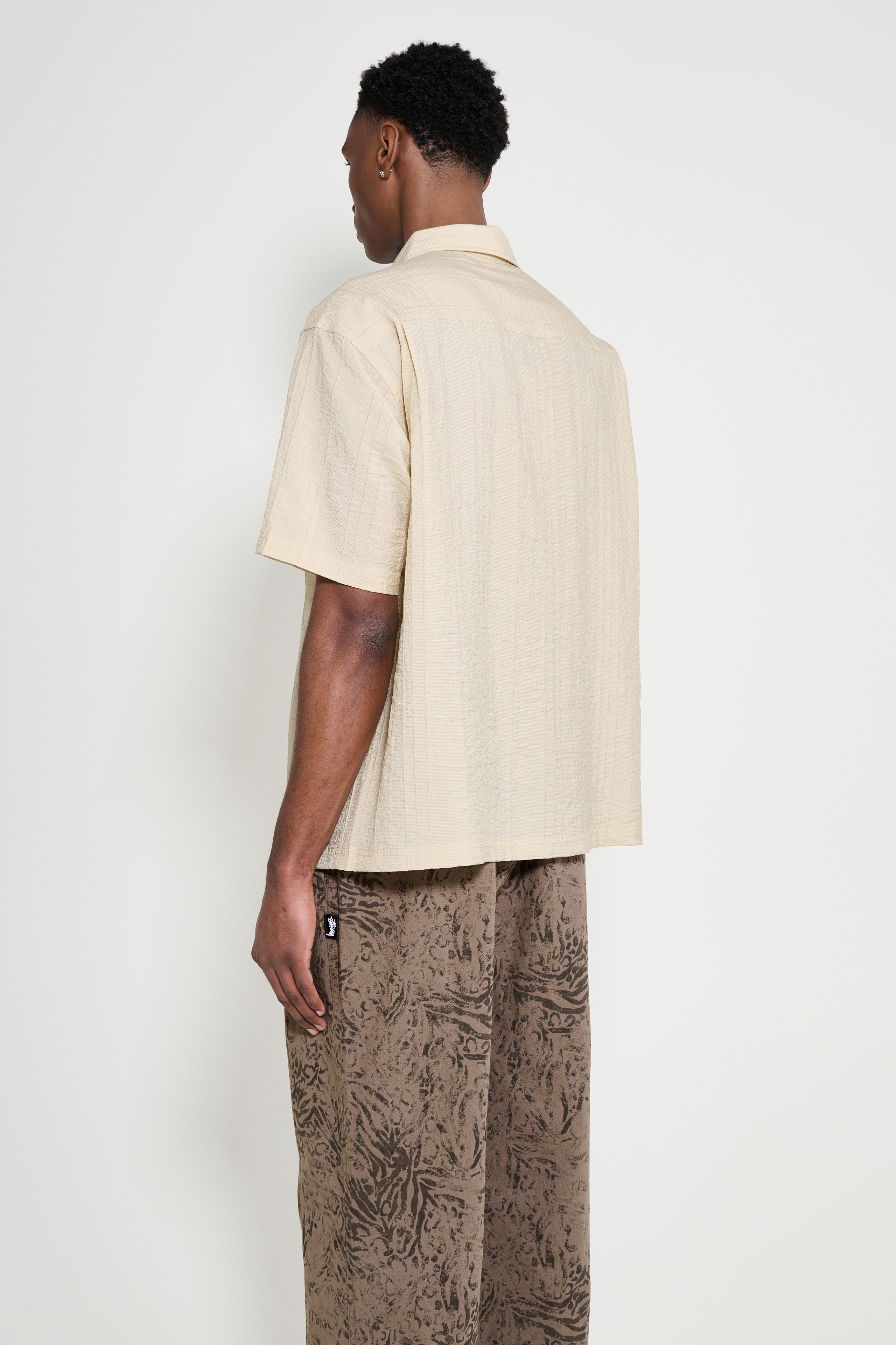 Stüssy Pleated Textured Shirt Tan
