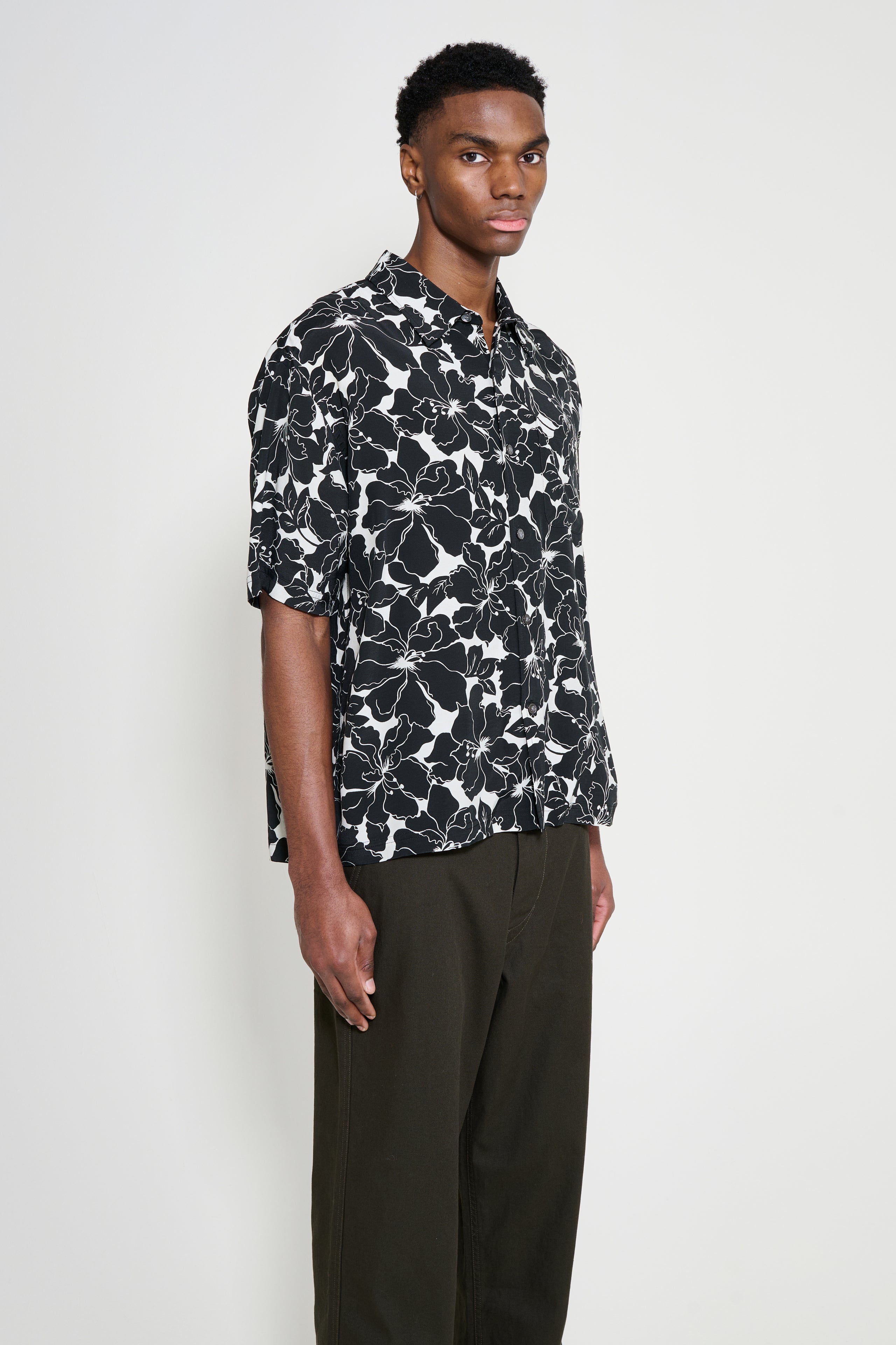 Stüssy Floral Hawaiian Shirt Black