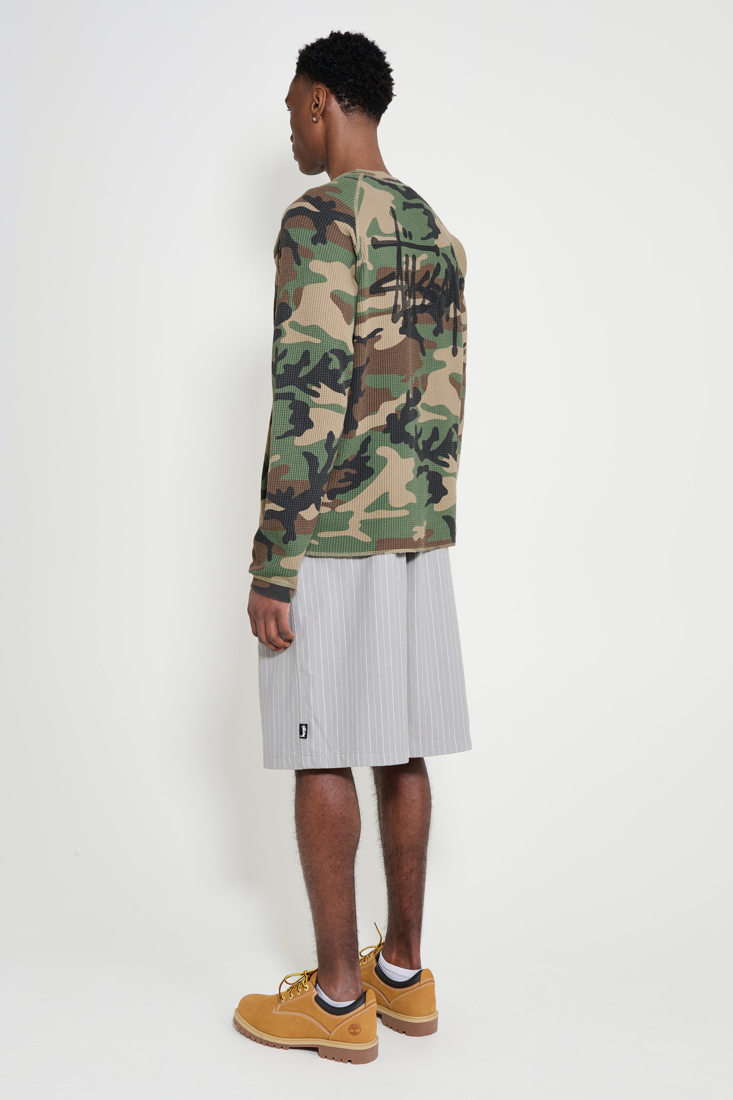 Stüssy Striped Beach Shorts Grey