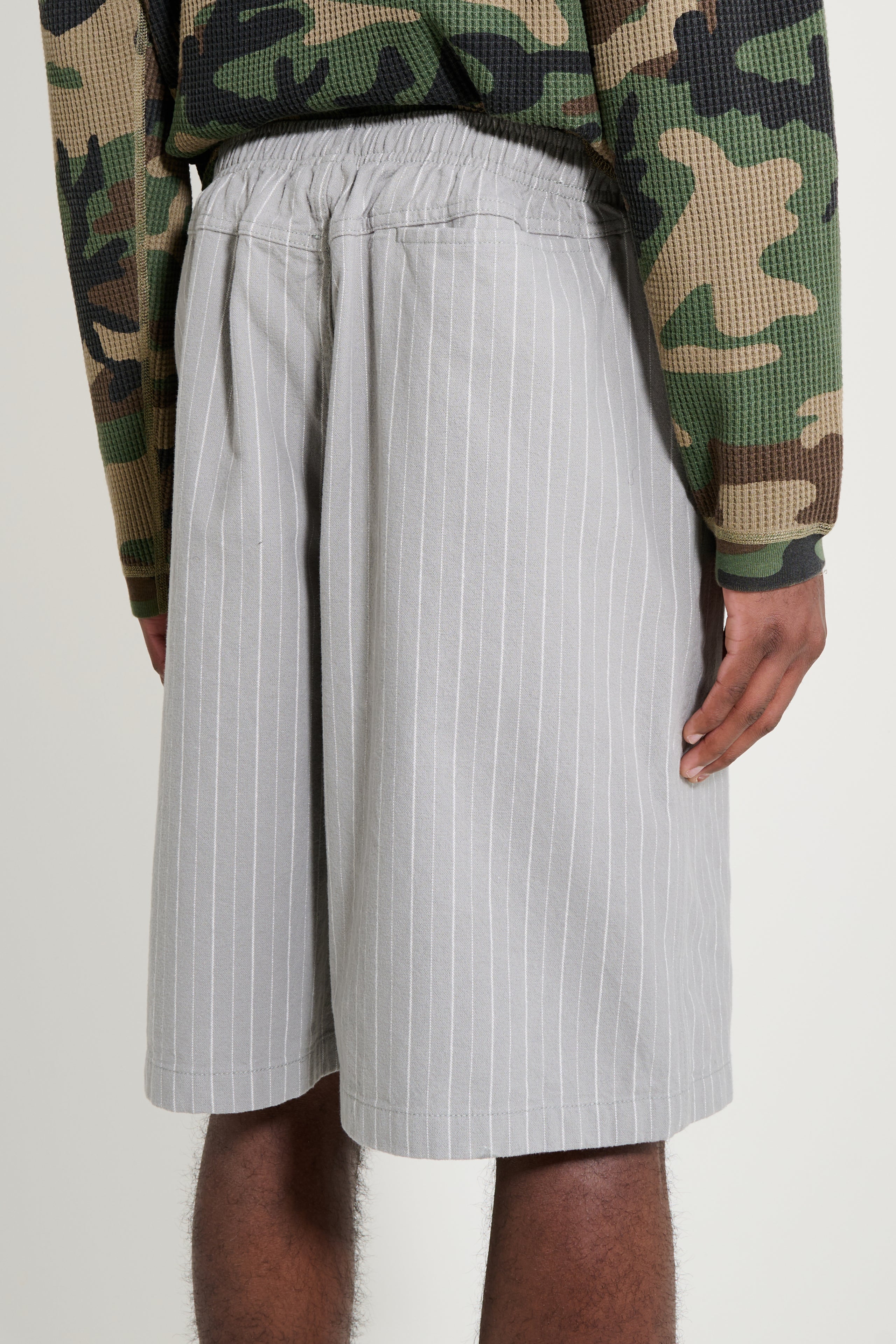 Stüssy Striped Beach Shorts Grey