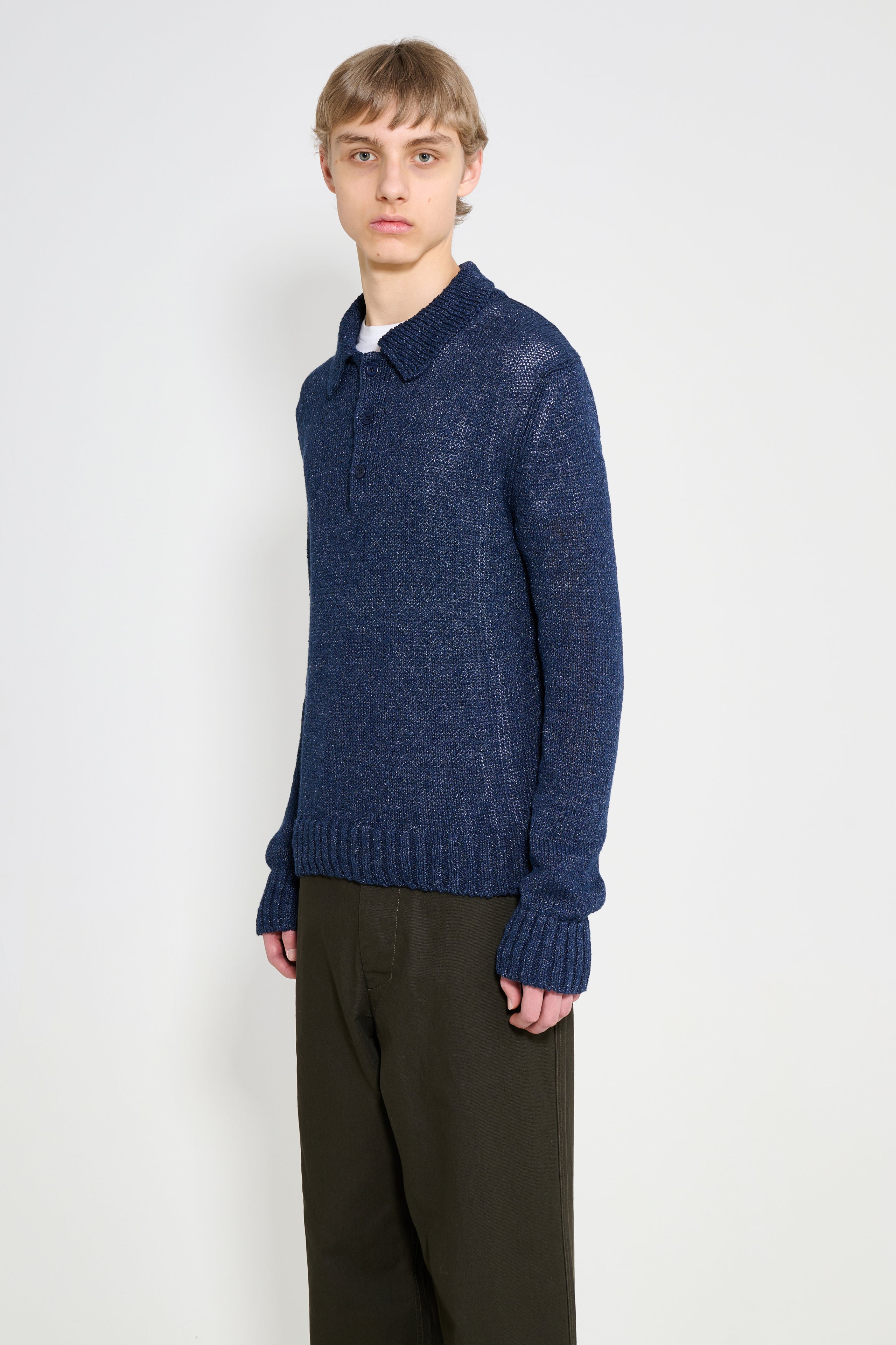 Sunflower Linen Polo Navy