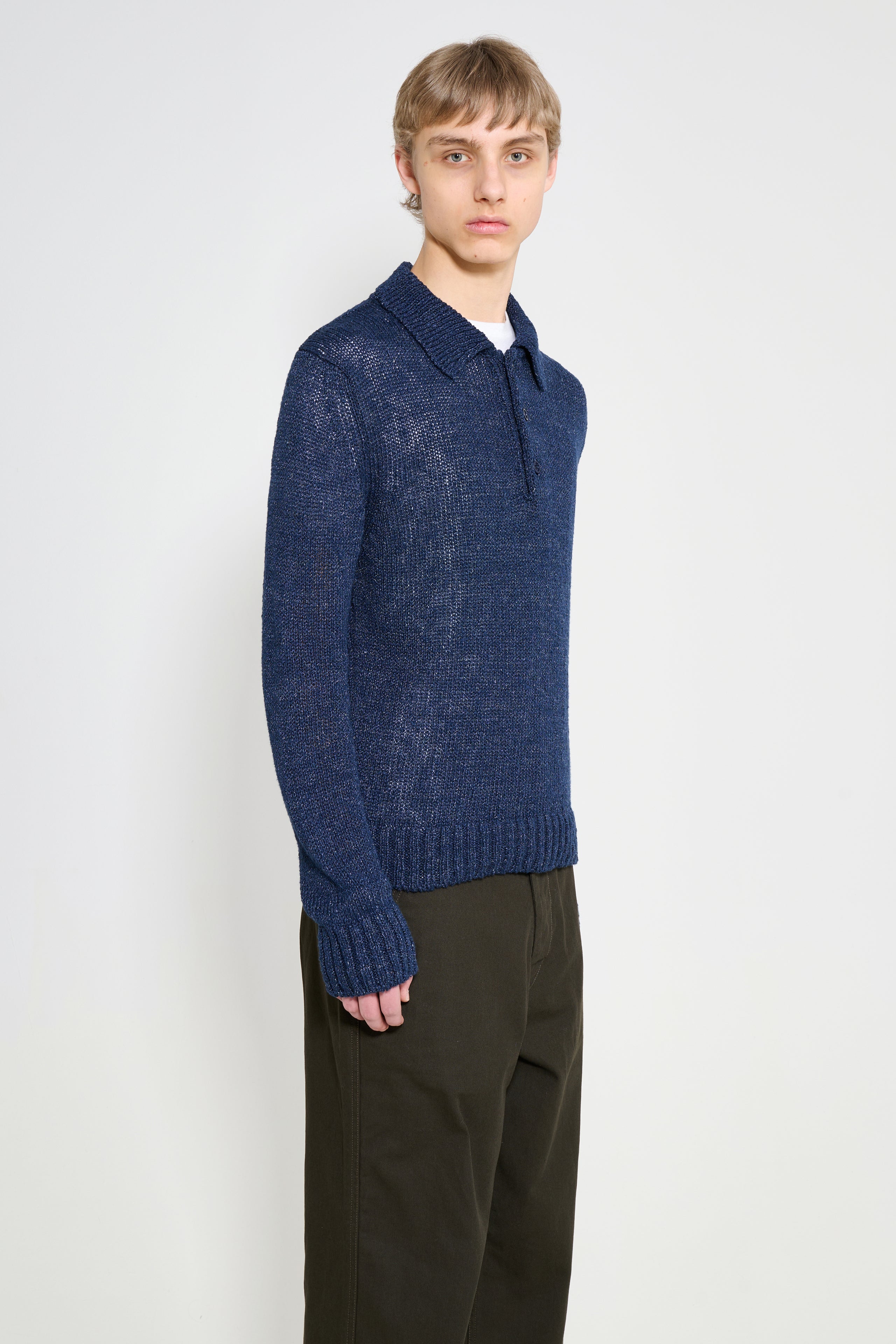 Sunflower Linen Polo Navy