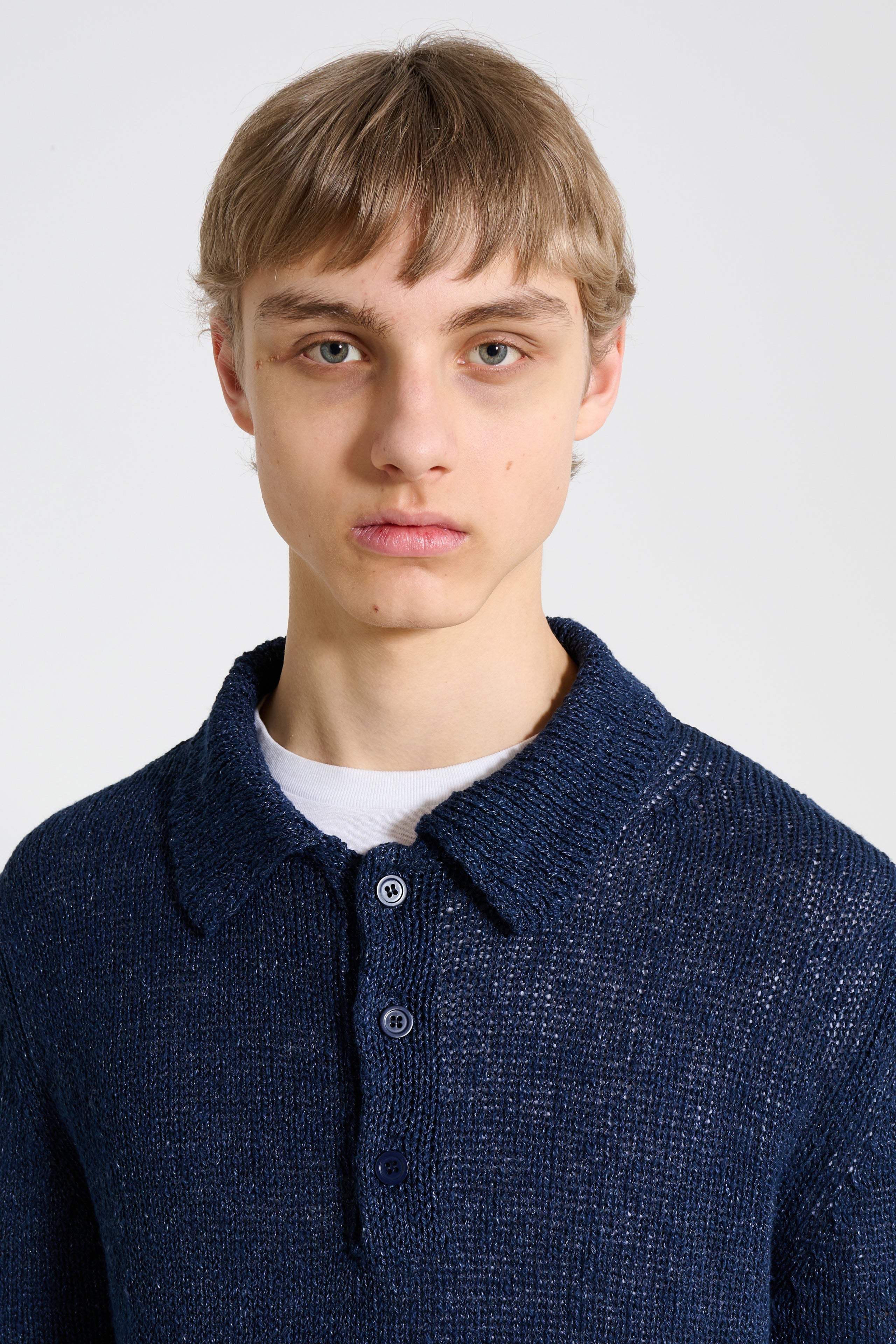 Sunflower Linen Polo Navy