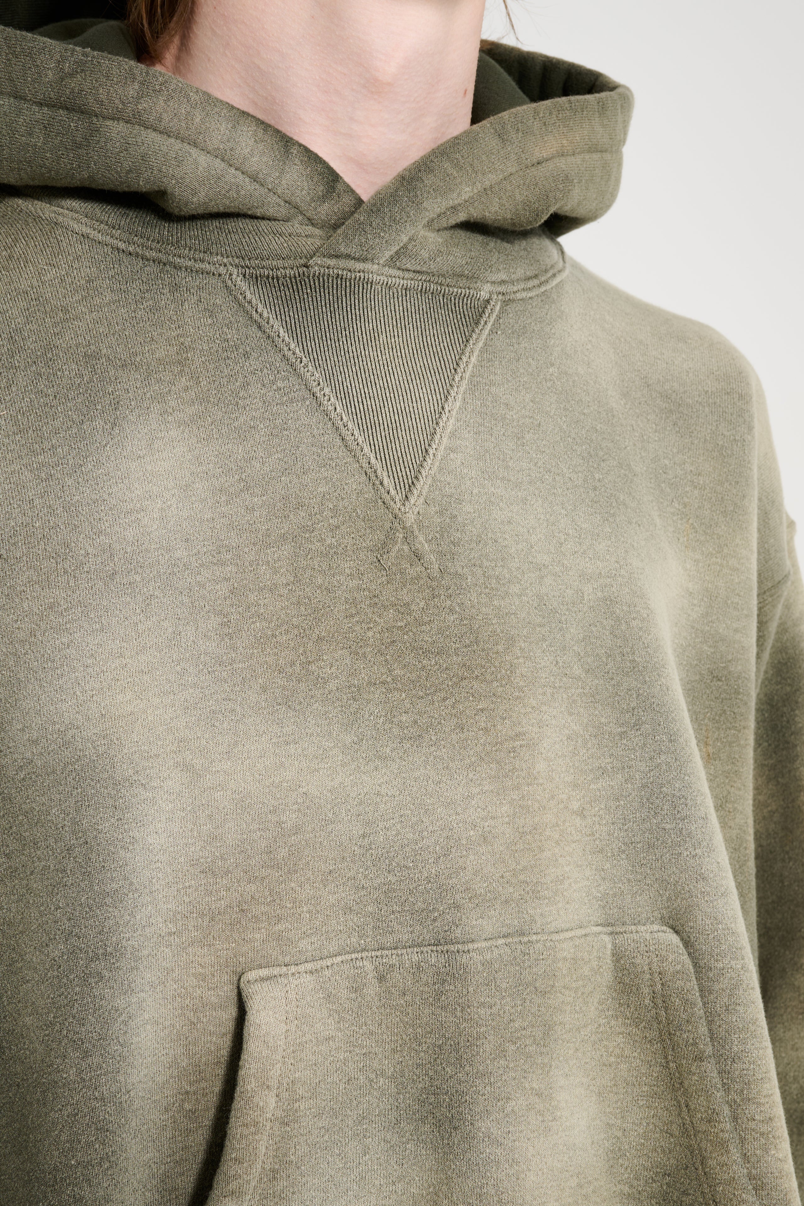 Taiga Takahashi Hooded Sweat Shirt Bleached Deep Green