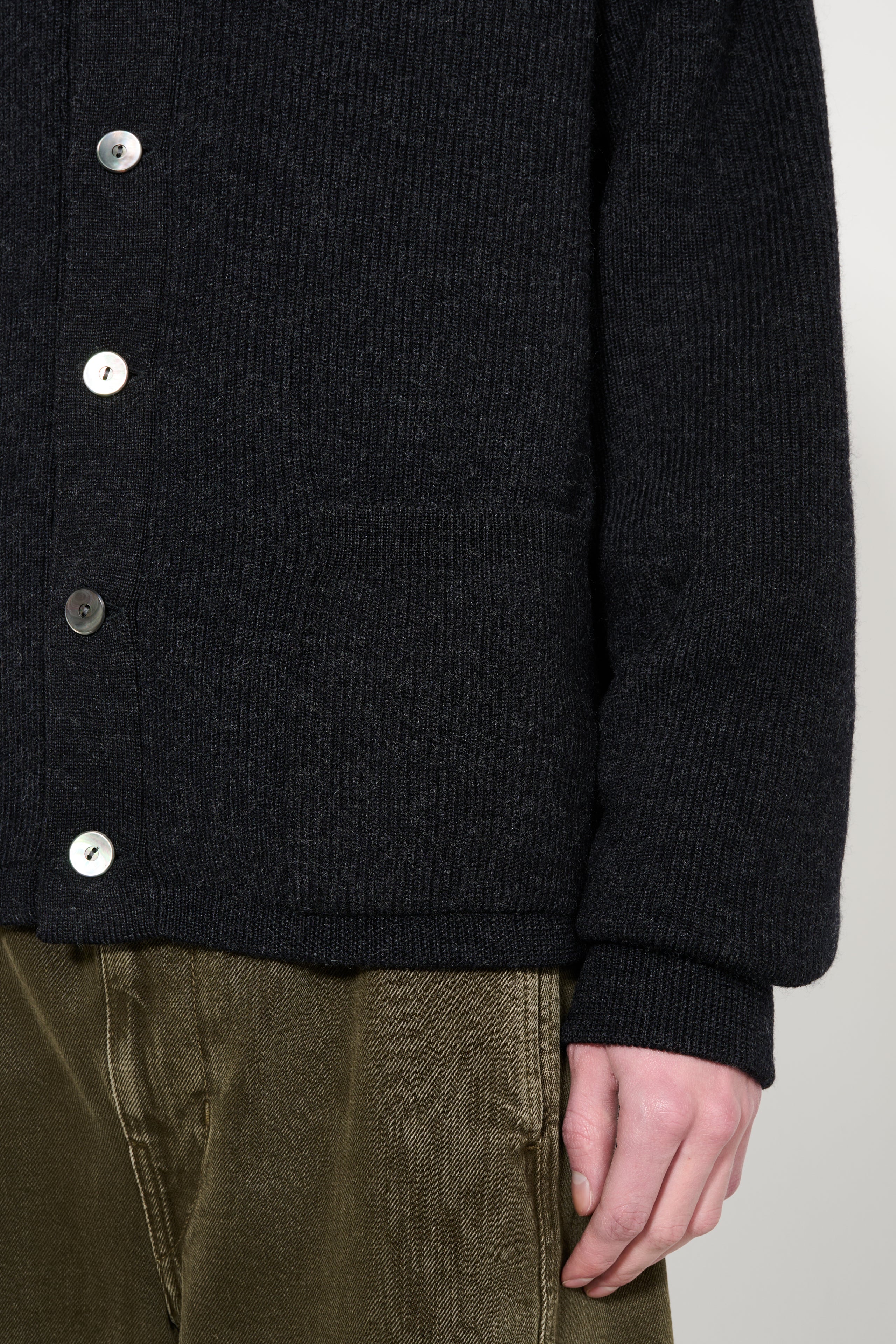 Taiga Takahashi Turtleneck Cardigan Charcoal