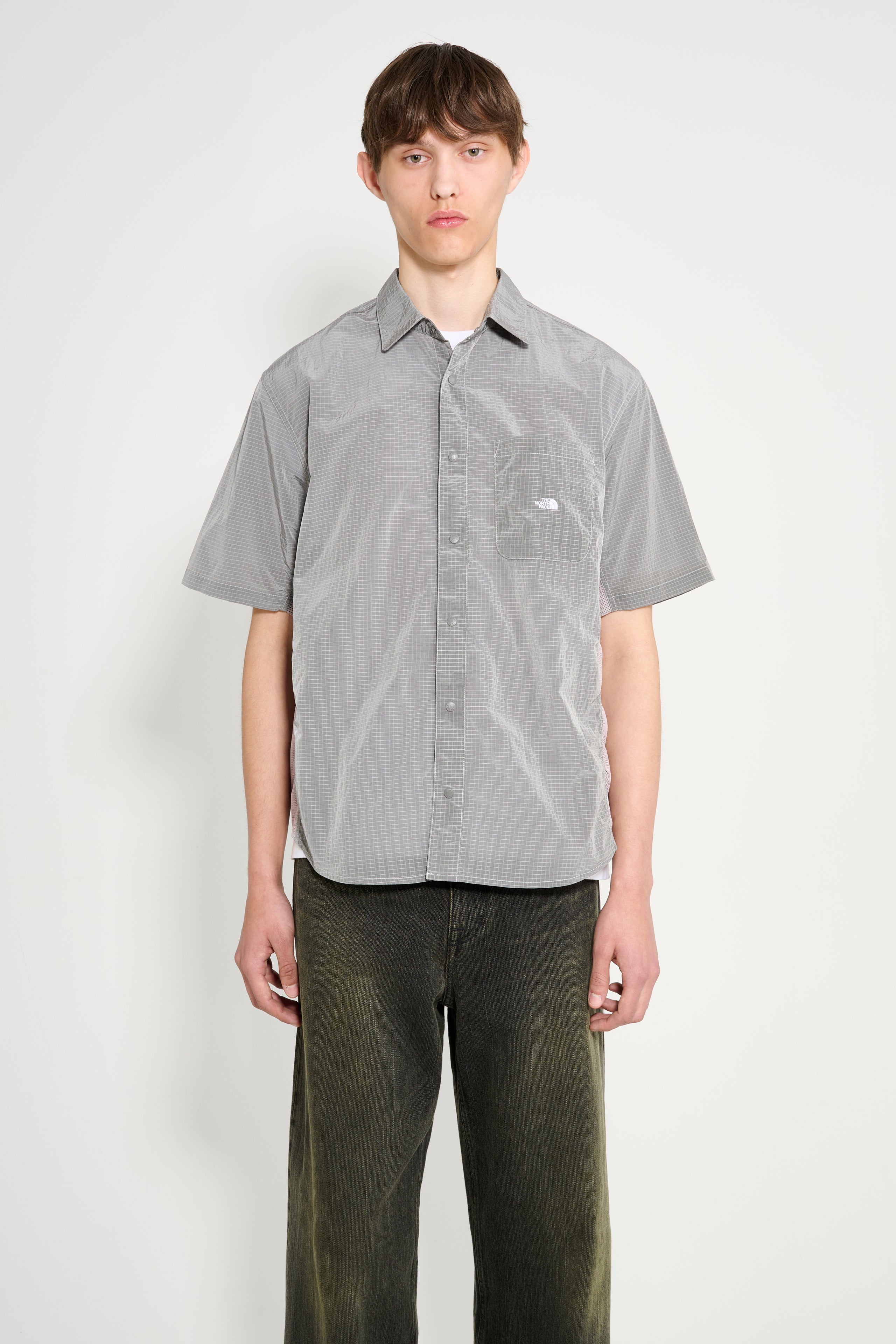 The North Face Fabric Mix Short Sleeve Shirt High Rise Grey