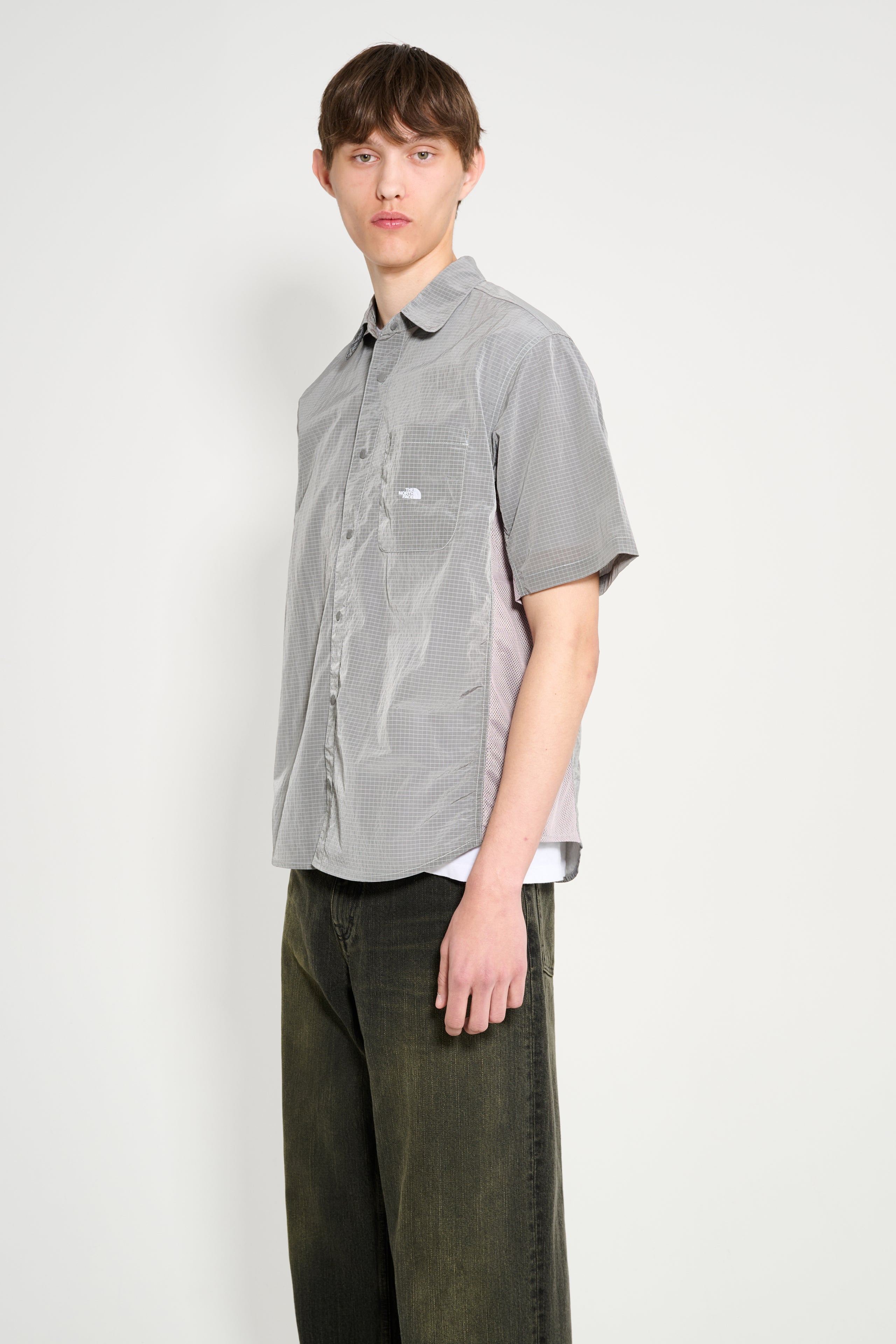 The North Face Fabric Mix Short Sleeve Shirt High Rise Grey
