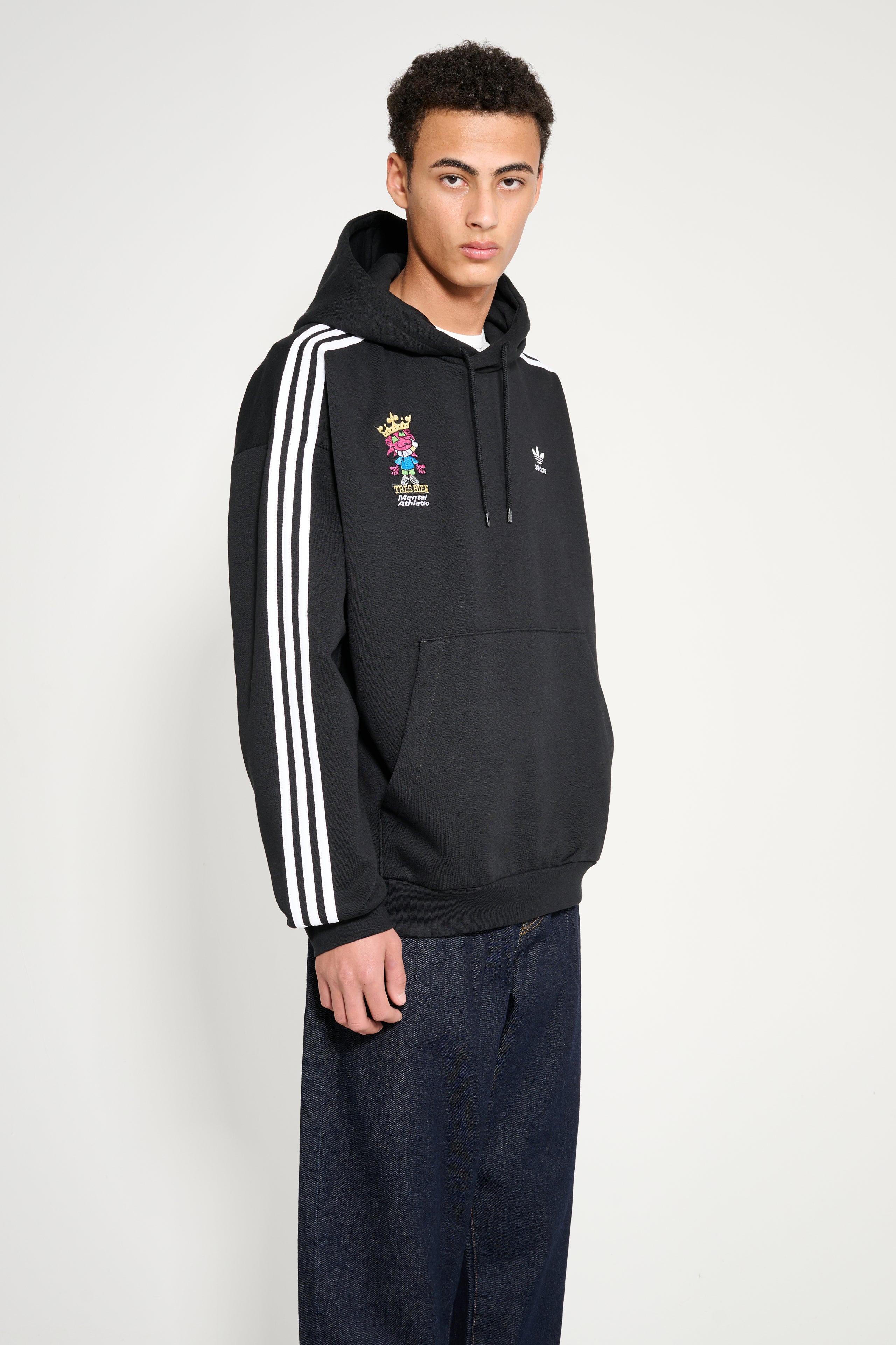 adidas x TRÈS BIEN x Mental Athletic Adicolor Baggy Fit Hoodie Black