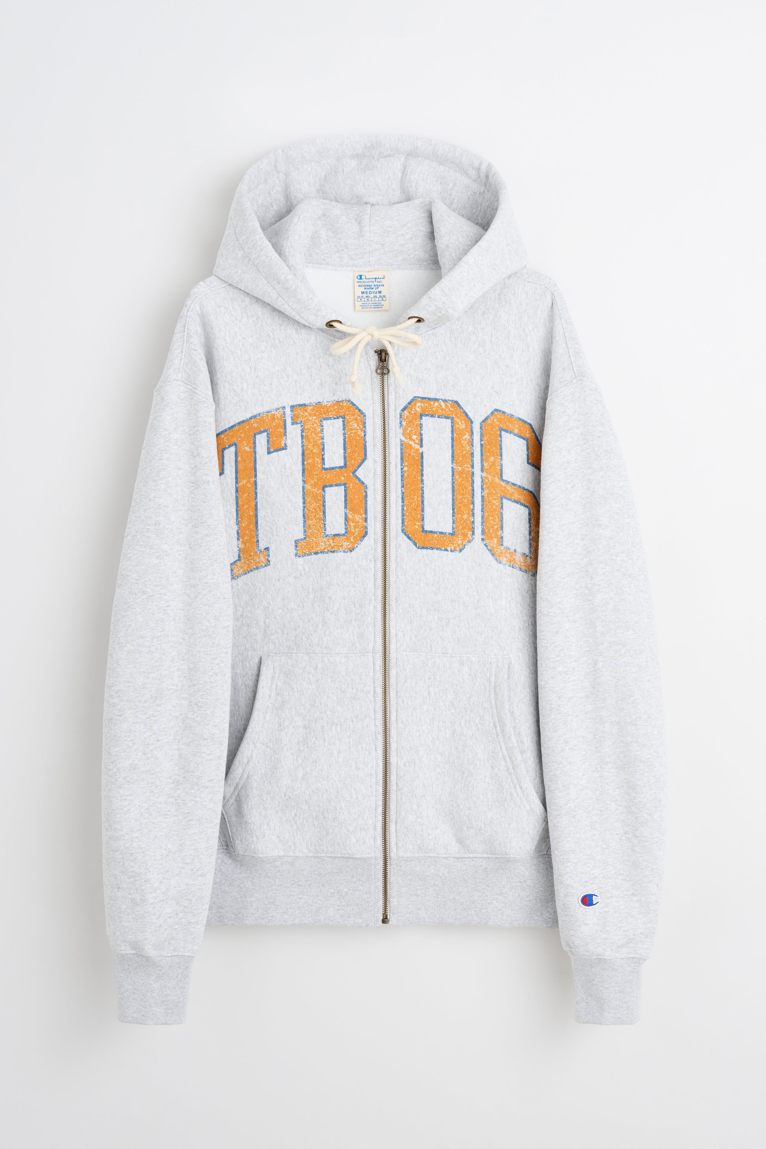 TRÈS BIEN x Champion Damaged TB06 Zip Hood Grey Melange
