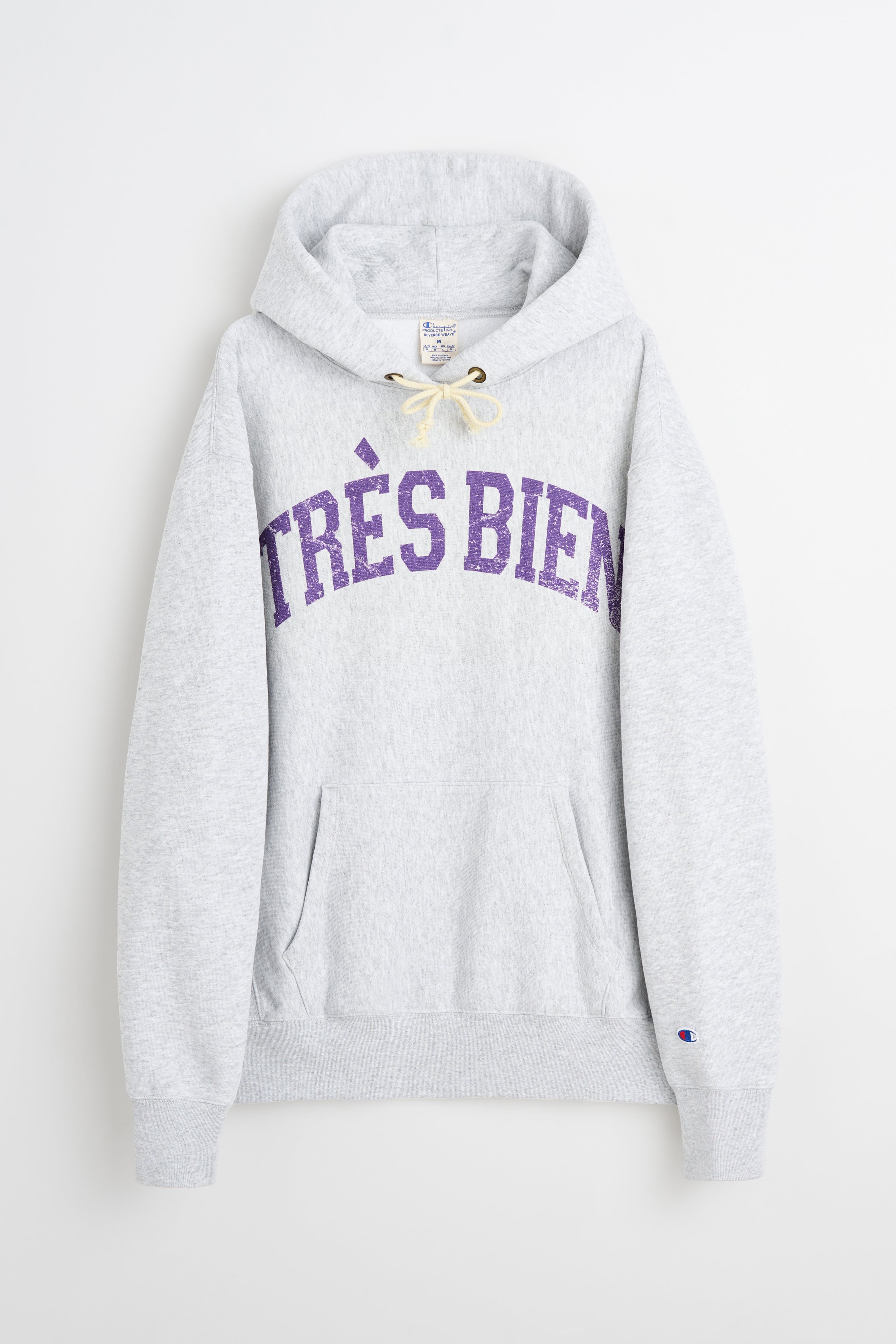 TRÈS BIEN x Champion Damaged Arch Hood Grey Melange