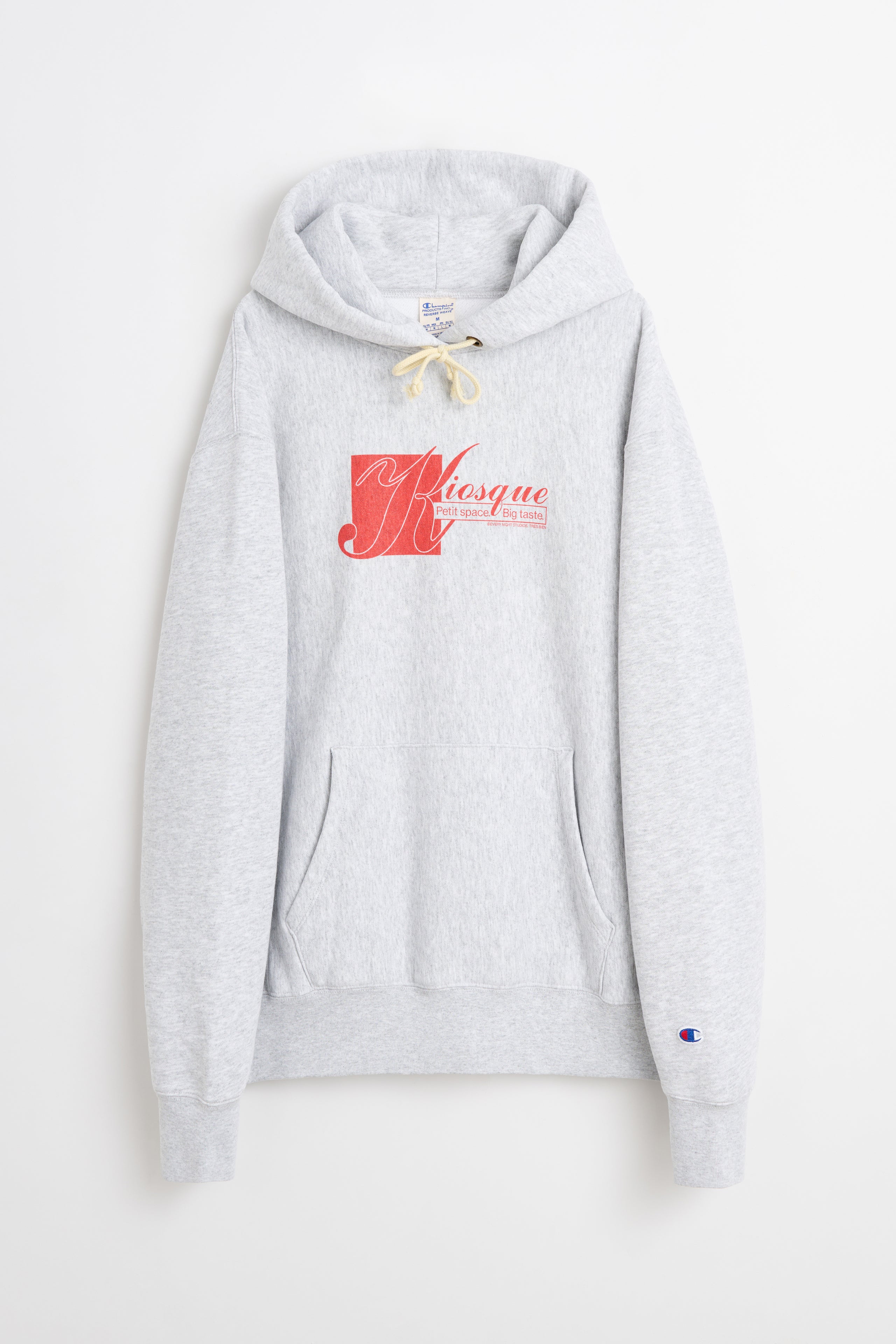 TRÈS BIEN x Champion Reverse Weave Kiosque Hood Grey Melange