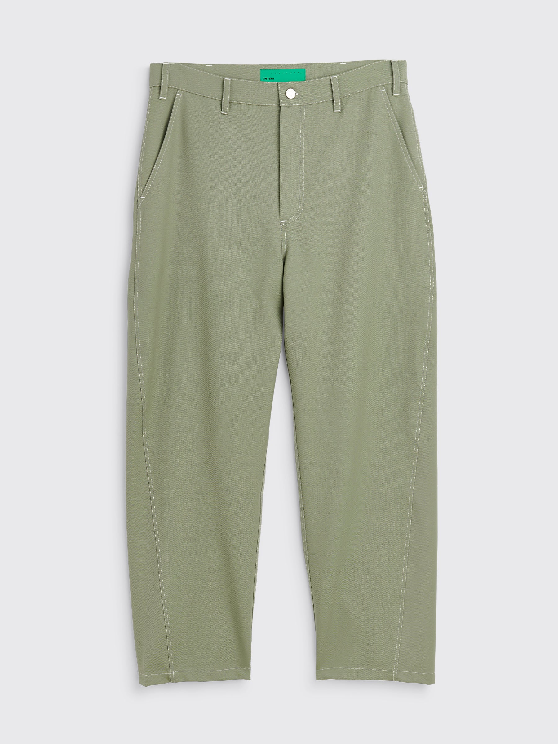 TRÈS BIEN everywear Curved Work Pants Wool Twill Green