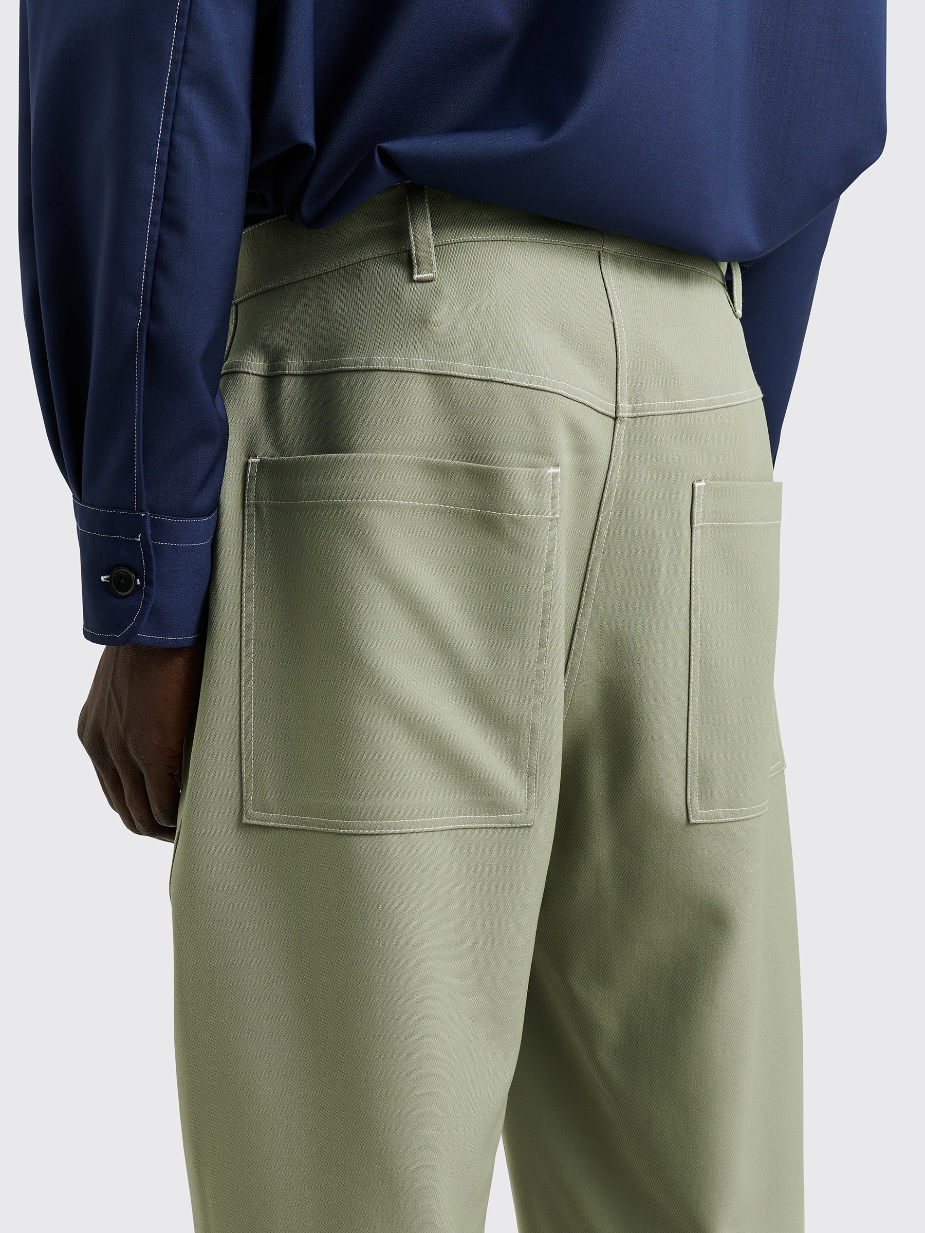 TRÈS BIEN everywear Curved Work Pants Wool Twill Green