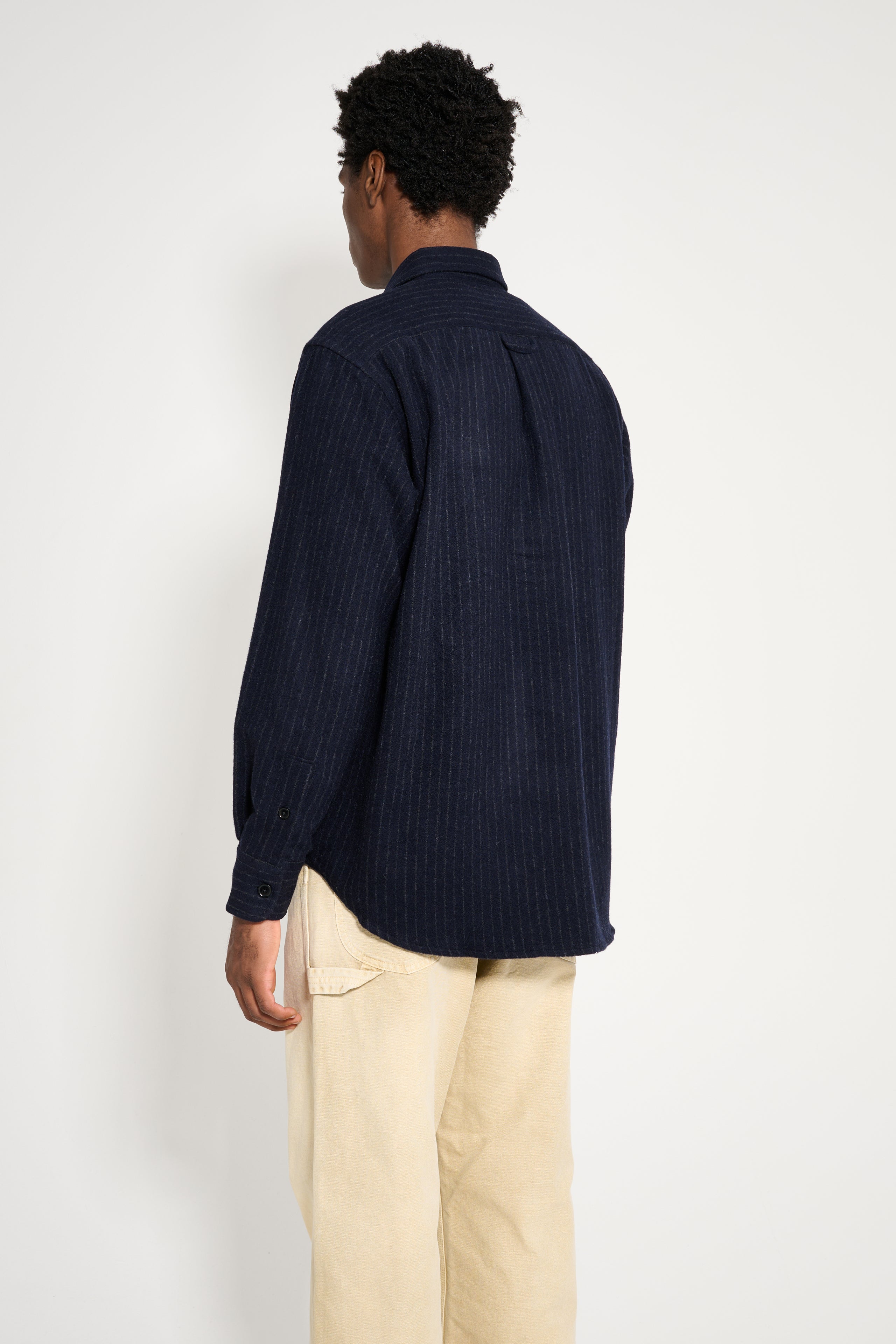 TRÈS BIEN everywear Oversize Classic Workshirt Pinstripe Dark Navy