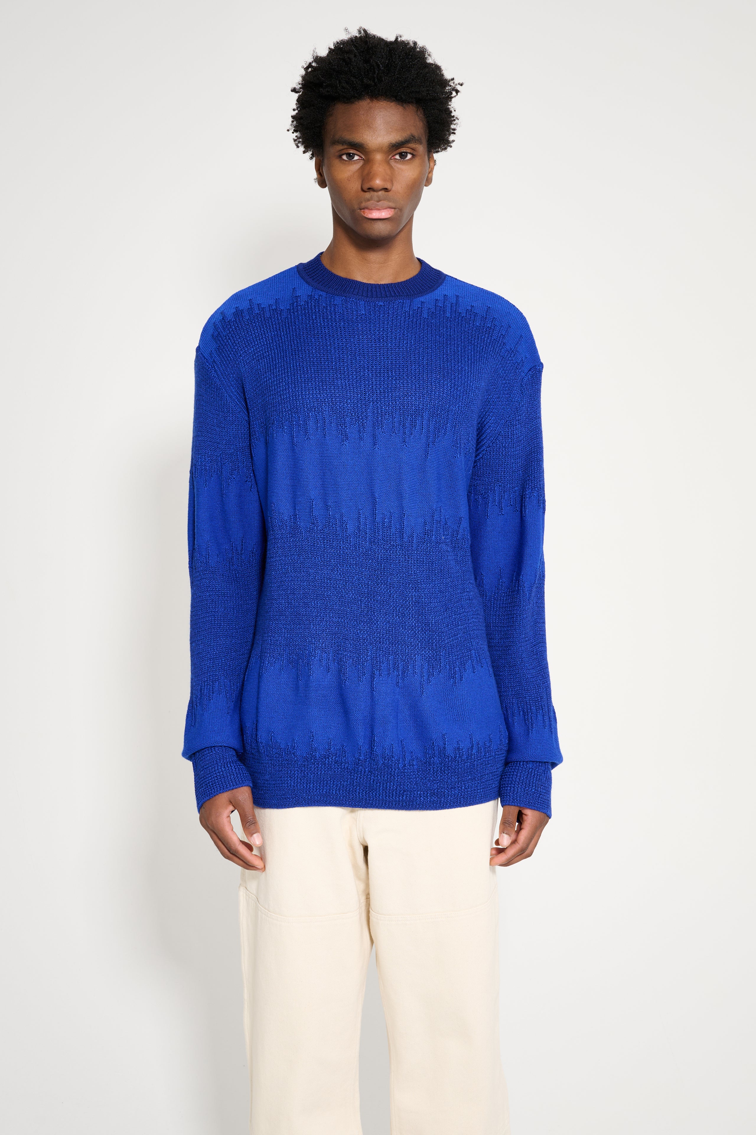 TRES BIEN ATELJÉ Flare Knit Sweater Blue