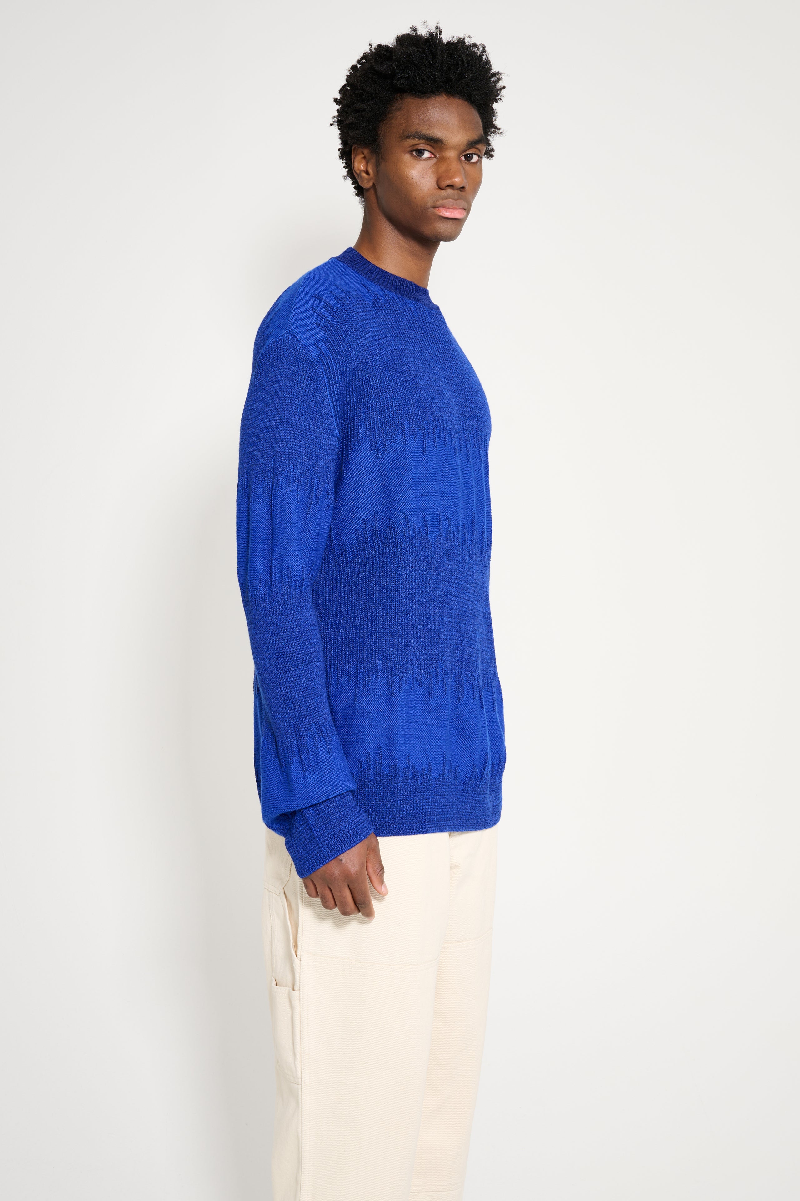 TRES BIEN ATELJÉ Flare Knit Sweater Blue