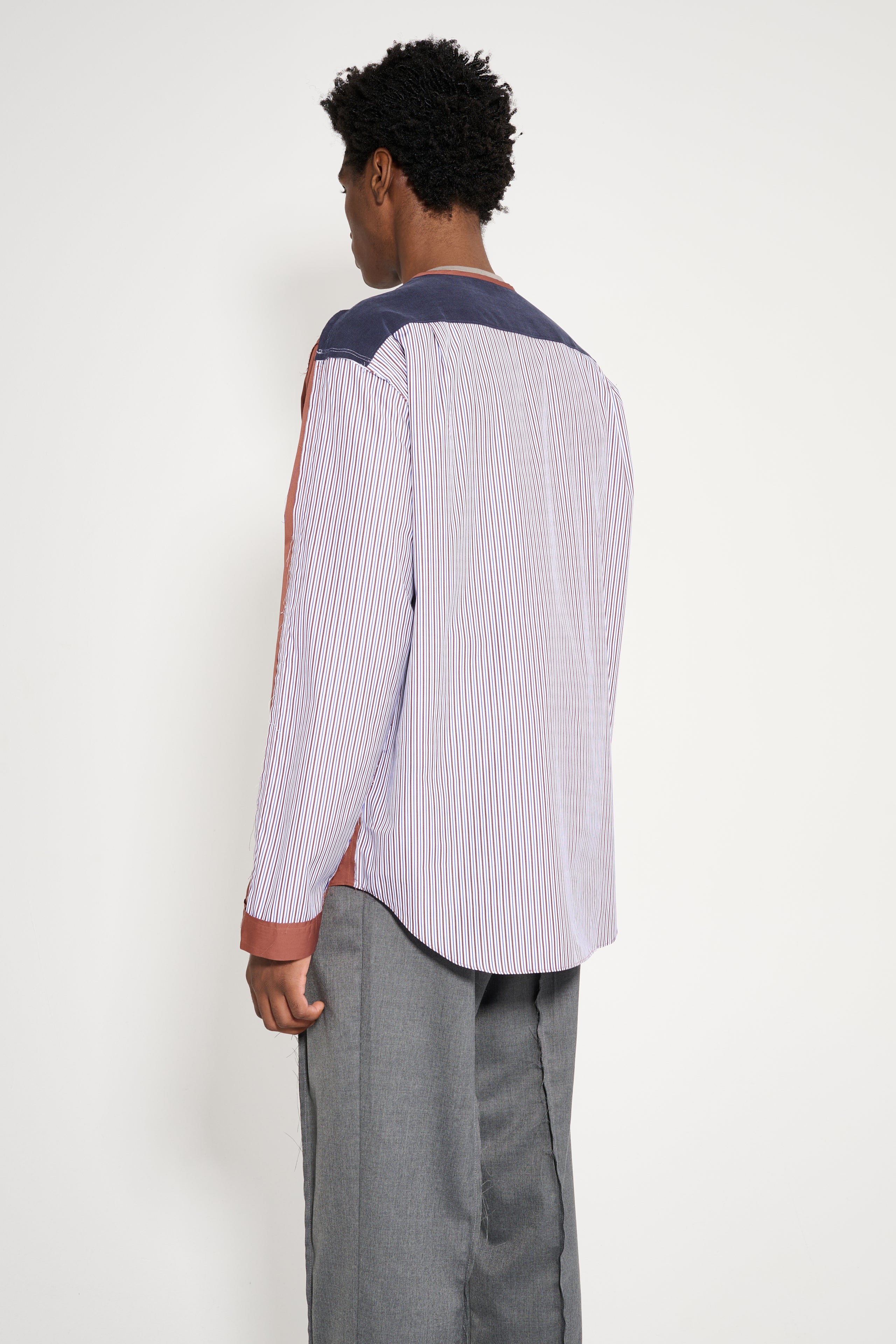 TRES BIEN ATELJÉ Deconstructed Baseball Shirt Brown