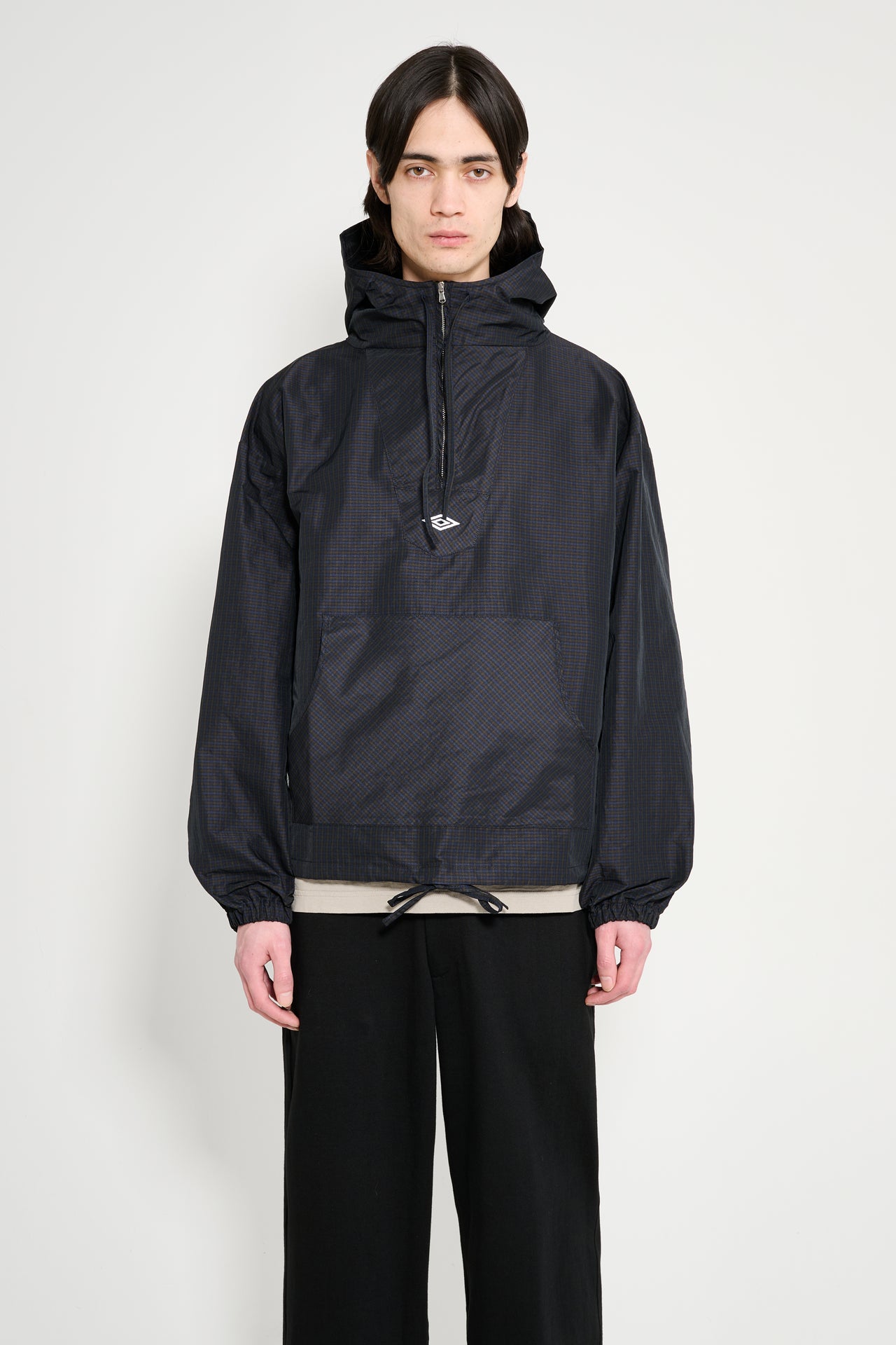Umbro Check Mask Anorak Navy / Dark Brown