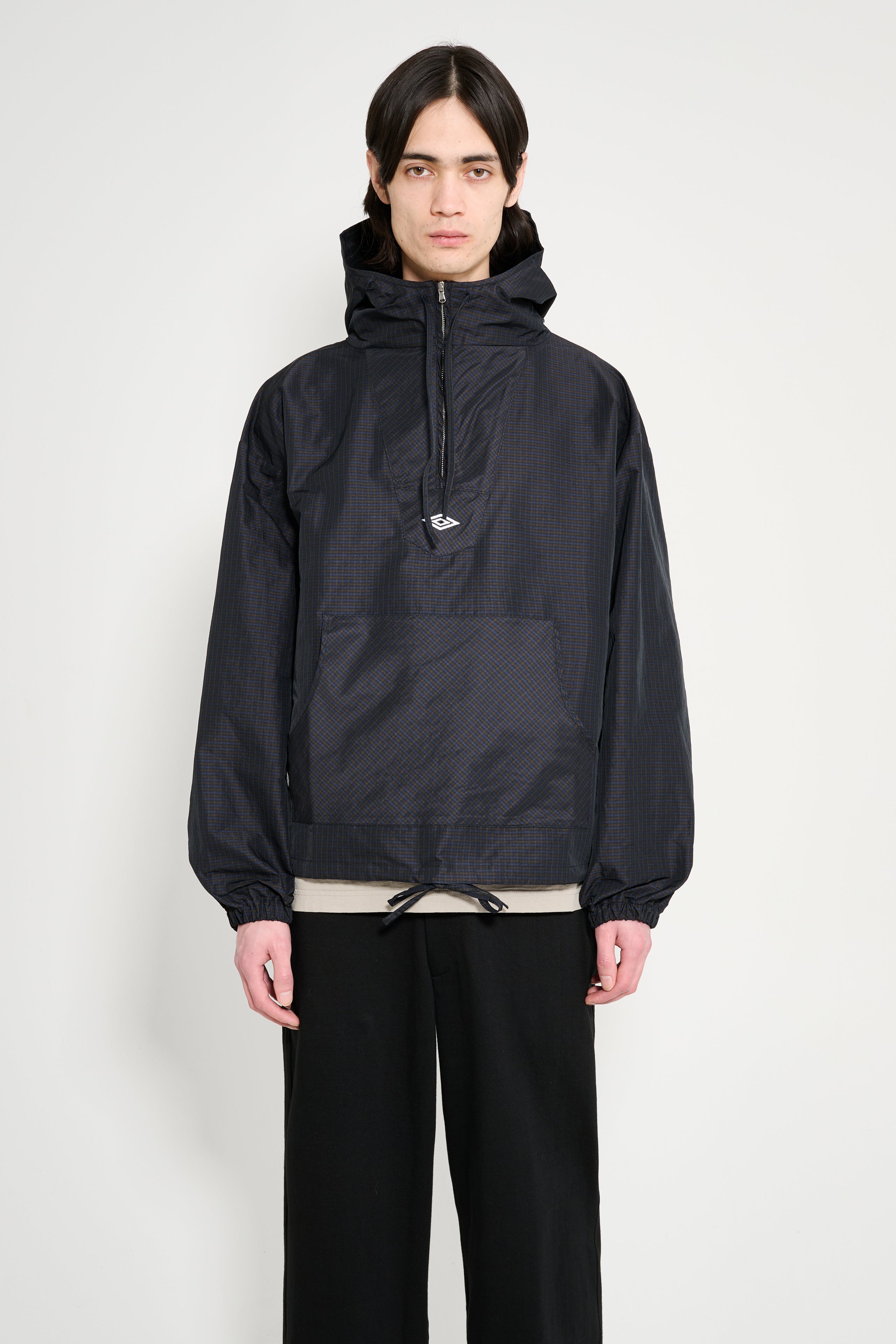 Umbro Check Mask Anorak Navy / Dark Brown