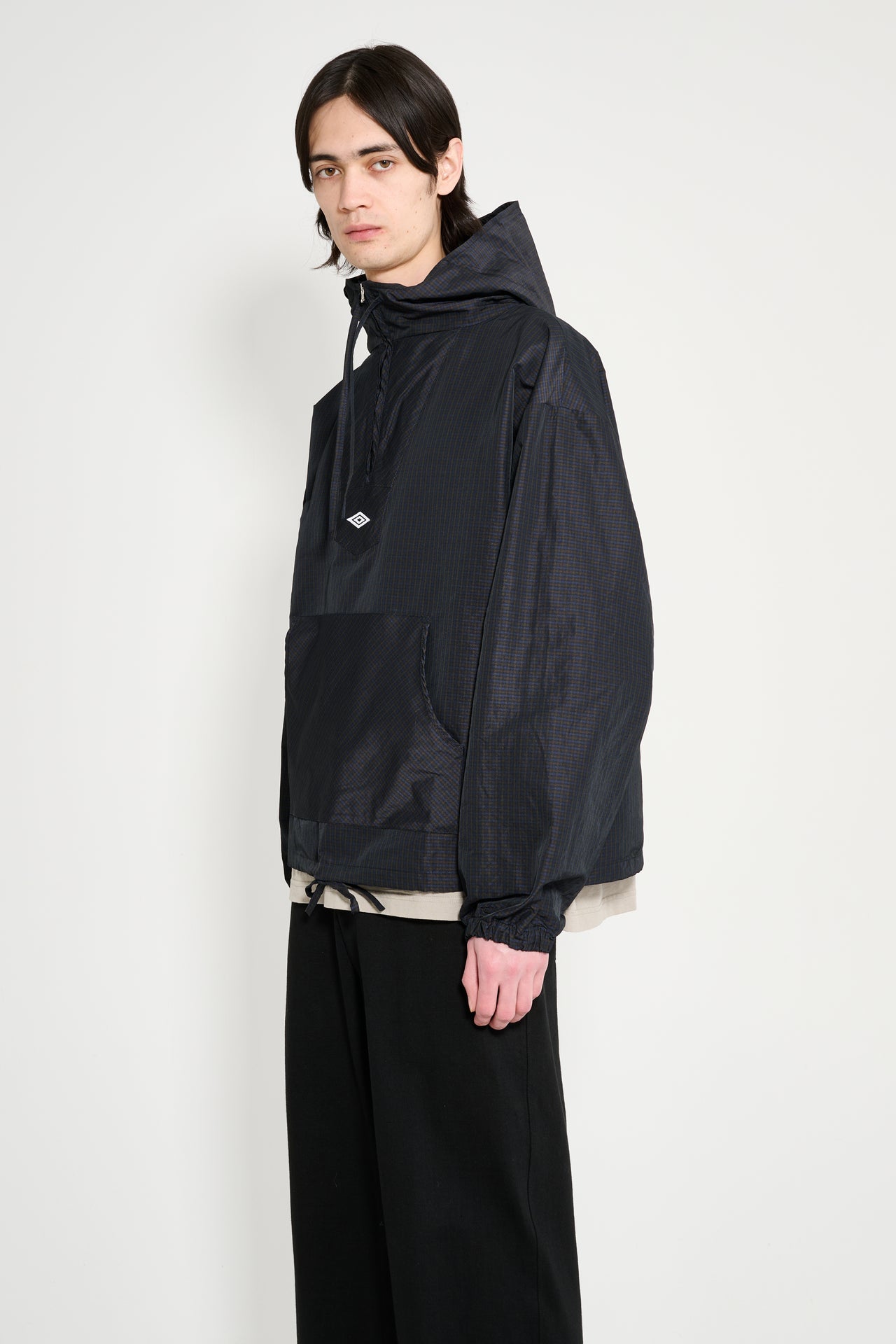 Umbro Check Mask Anorak Navy / Dark Brown