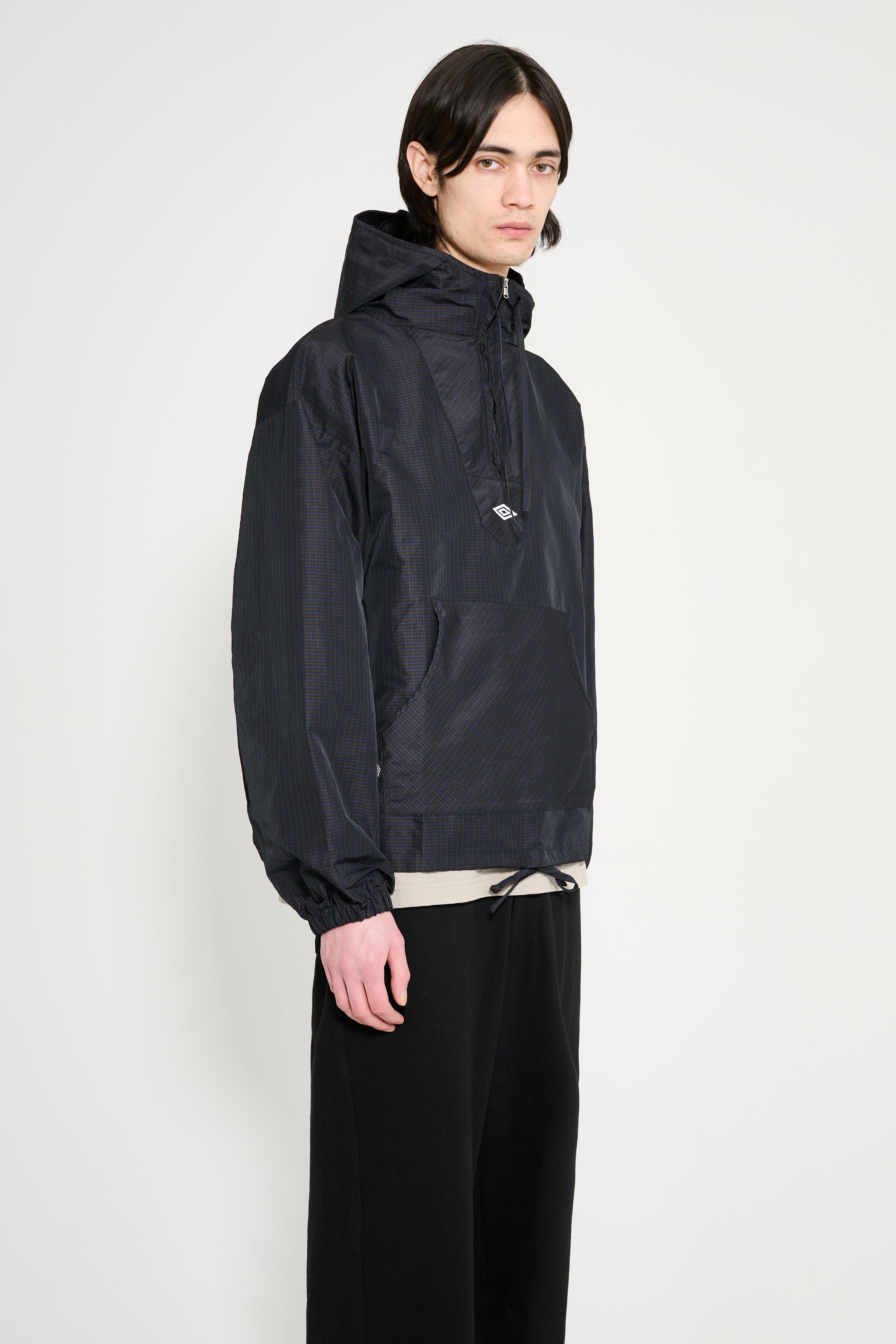 Umbro Check Mask Anorak Navy / Dark Brown