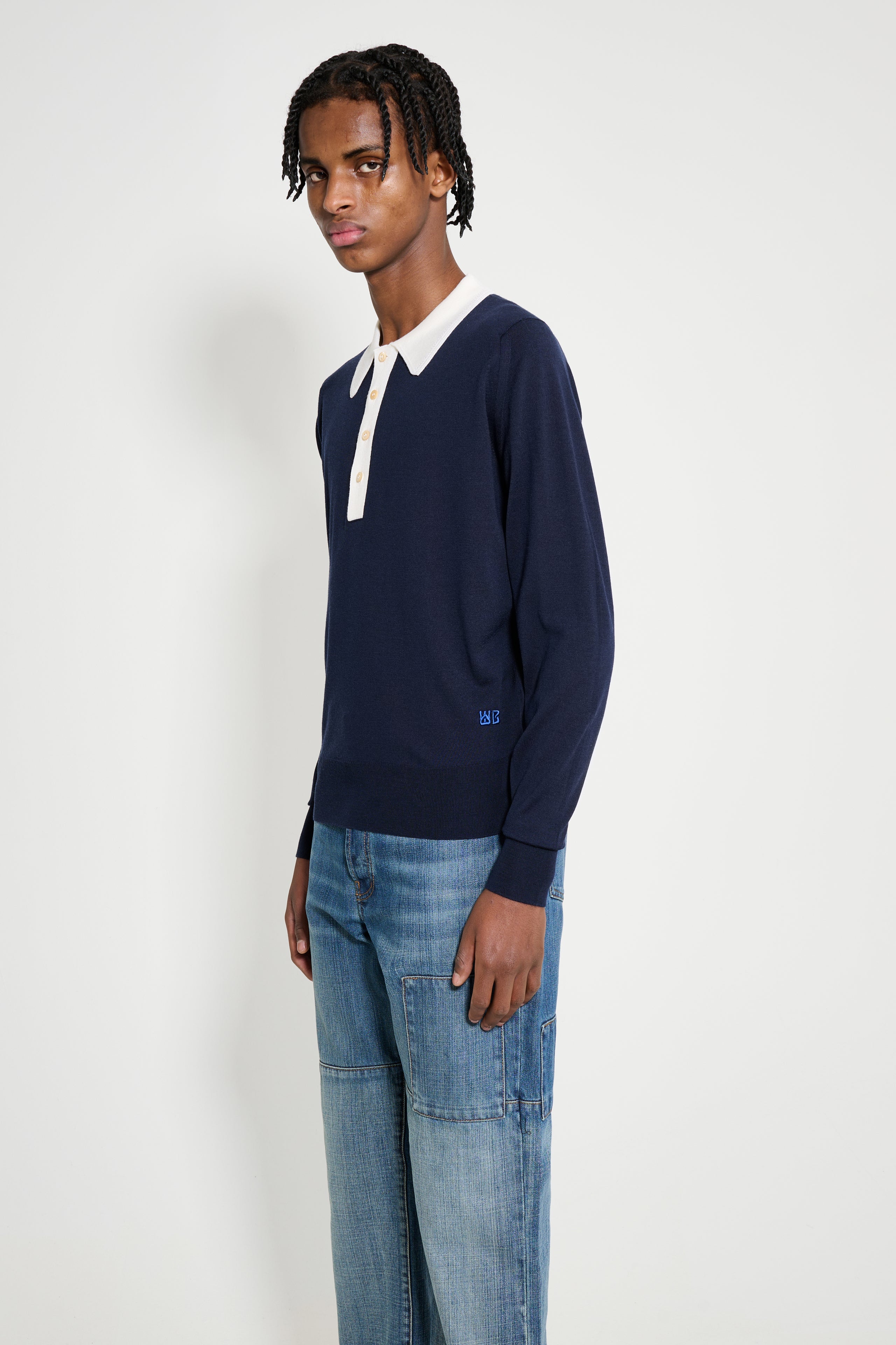 Wales Bonner Henry Polo Navy / Ivory